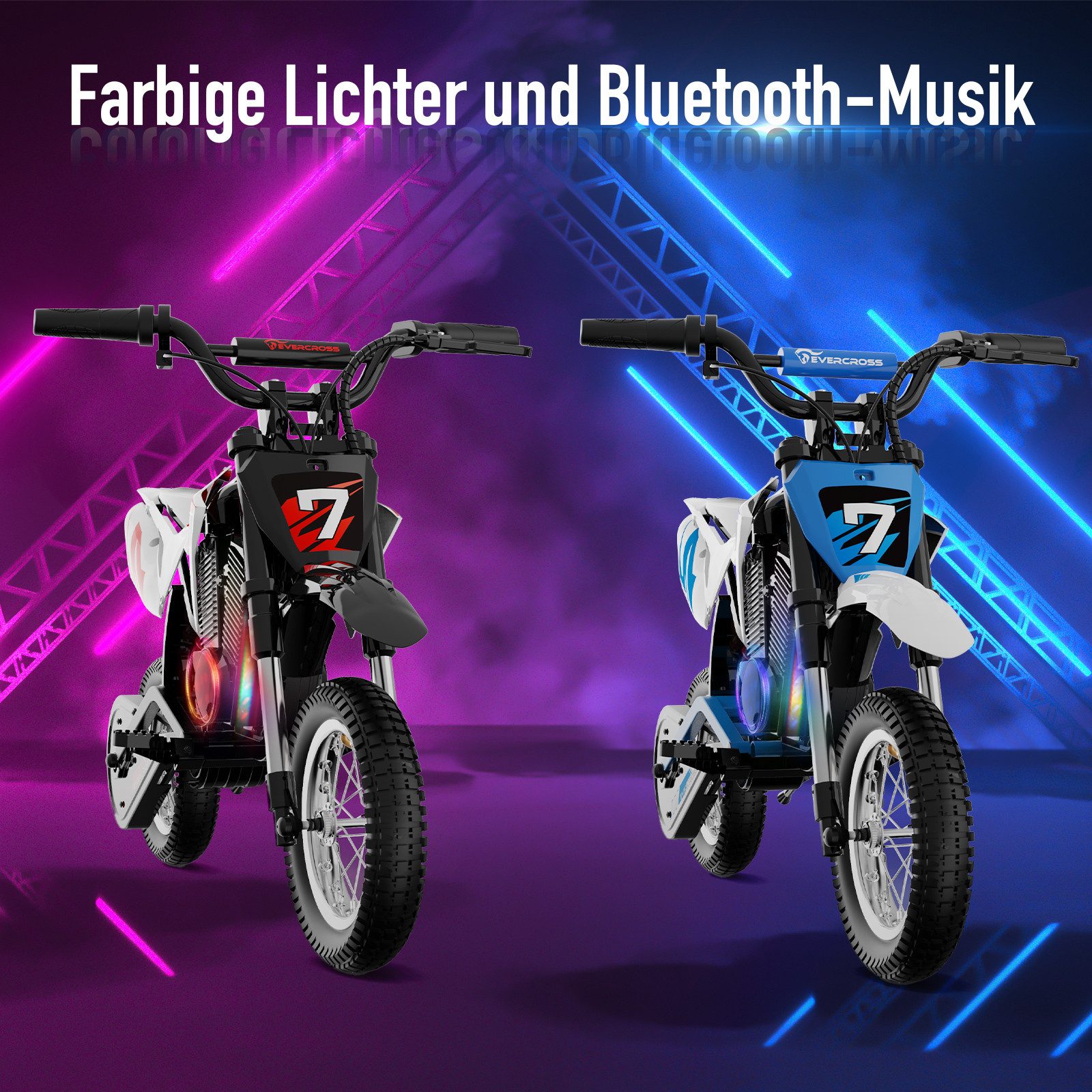 EVERCROSS TECH Elektro-Kindermotorrad EV12M, 8/12/25 KMH, 12 Zoll Luftreifen, 300W, 36V 5,2AH, 6-12 Jahre, Reichweite 15 km, Belastbarkeit 65 kg