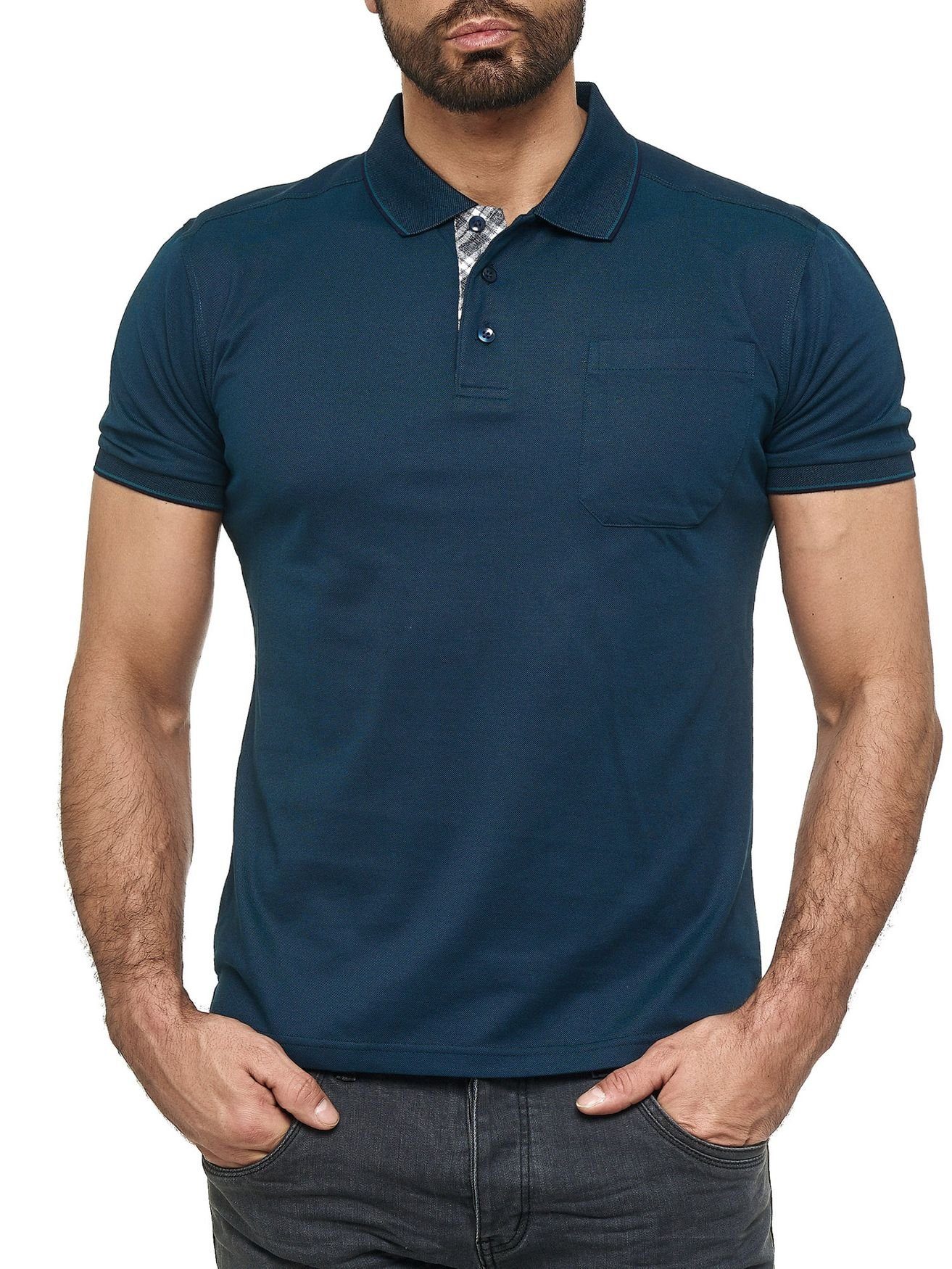 Poloshirt Max Hemd Poloshirt Petrol in (1-tlg) Kragen 3088 Sommer Men