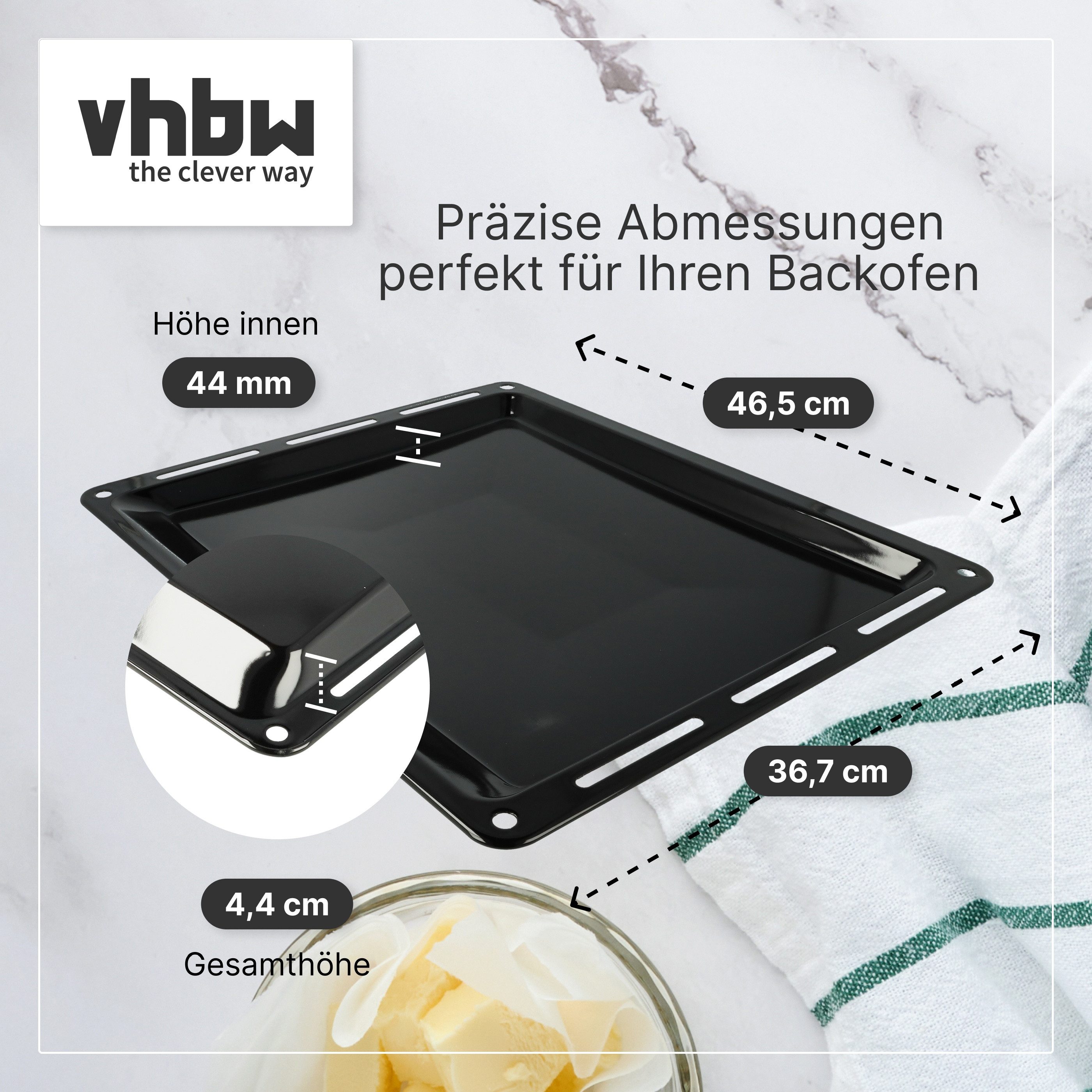 vhbw Backblech passend für Siemens HR74W535T/13, HR74W535T/12, HR74W535T/11, Aluminium