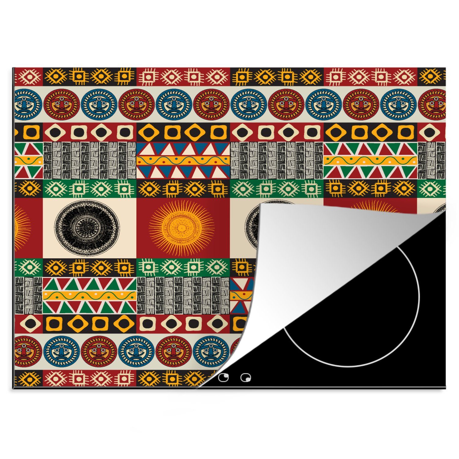 cm, Mobile - - Ceranfeldabdeckung Muster tlg), MuchoWow - Vinyl, Herdblende-/Abdeckplatte Details Maya nutzbar, (1 Südamerika, 60x52 Arbeitsfläche