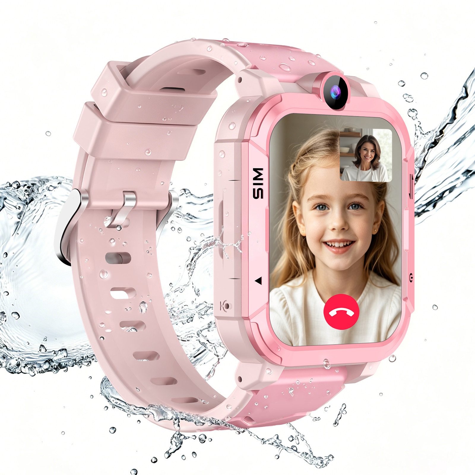blackview Z20 4G Videoanruf, GPS, SOS-Taste, IP67 wasserdicht, 800mAh Kinder Smartwatch (1,83 Zoll), 1.83", 8 MP, GPS + LBS + WiFi, 800 mAh, IP67, 4G Nano SIM