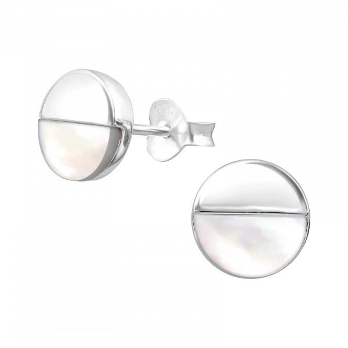 ALEXANDER YORK Paar Ohrstecker MUSCHELPERLMUTT Silber-Cover, 2-tlg., 925 Sterling Silber