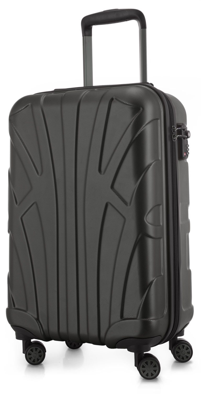 Suitline Handgepäckkoffer S1, 4 Rollen, Robust, Leicht, TSA Zahlenschloss, 55 cm, 33 L Packvolumen Graphit | Handgepäck-Koffer