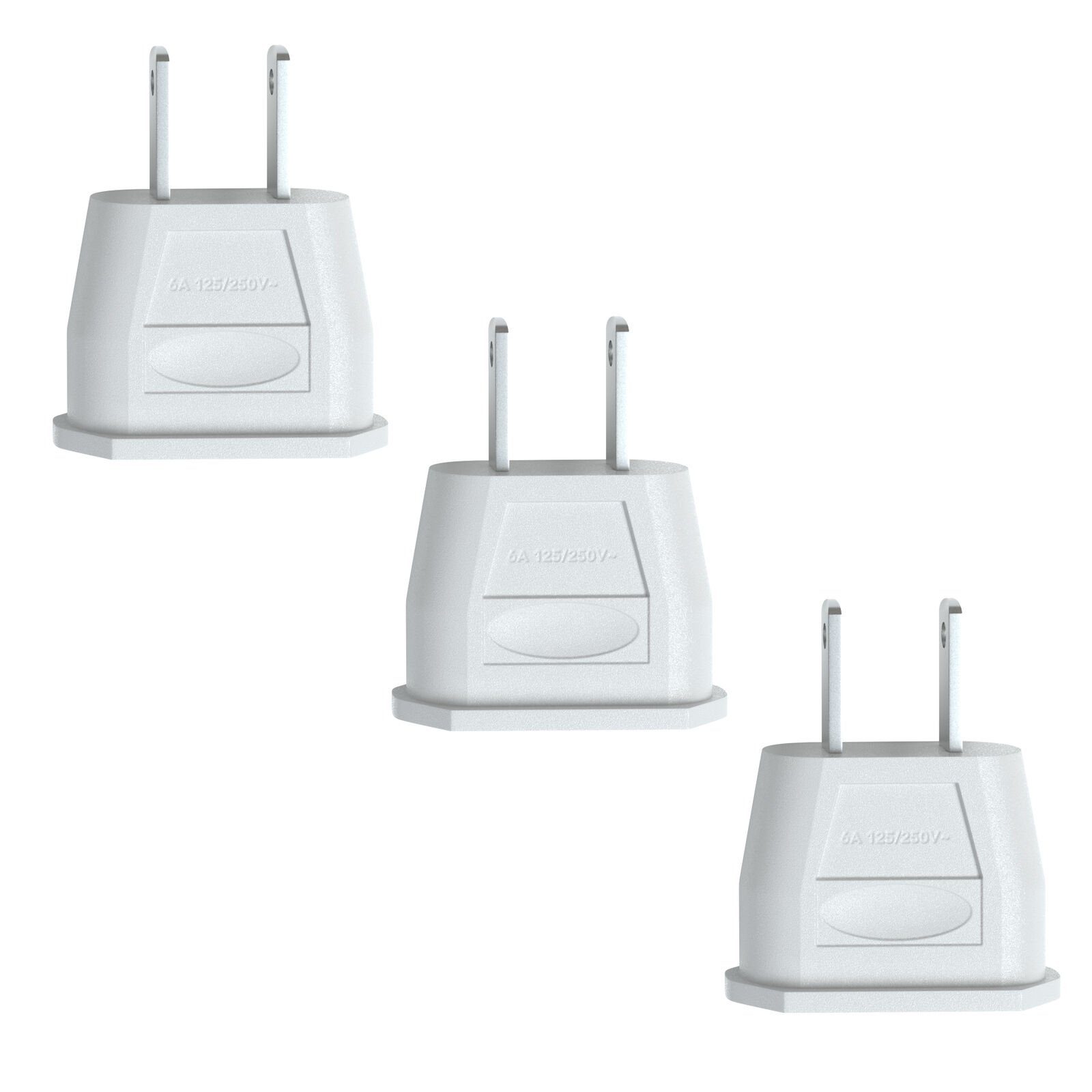 EAZY CASE 3x Travel Adapter USA Reiseadapter Stromstecker Stromadapter Typ A, 3er Set EU auf USA Adapter Strom Amerika 2pin Buchse Netzadapter Weiß