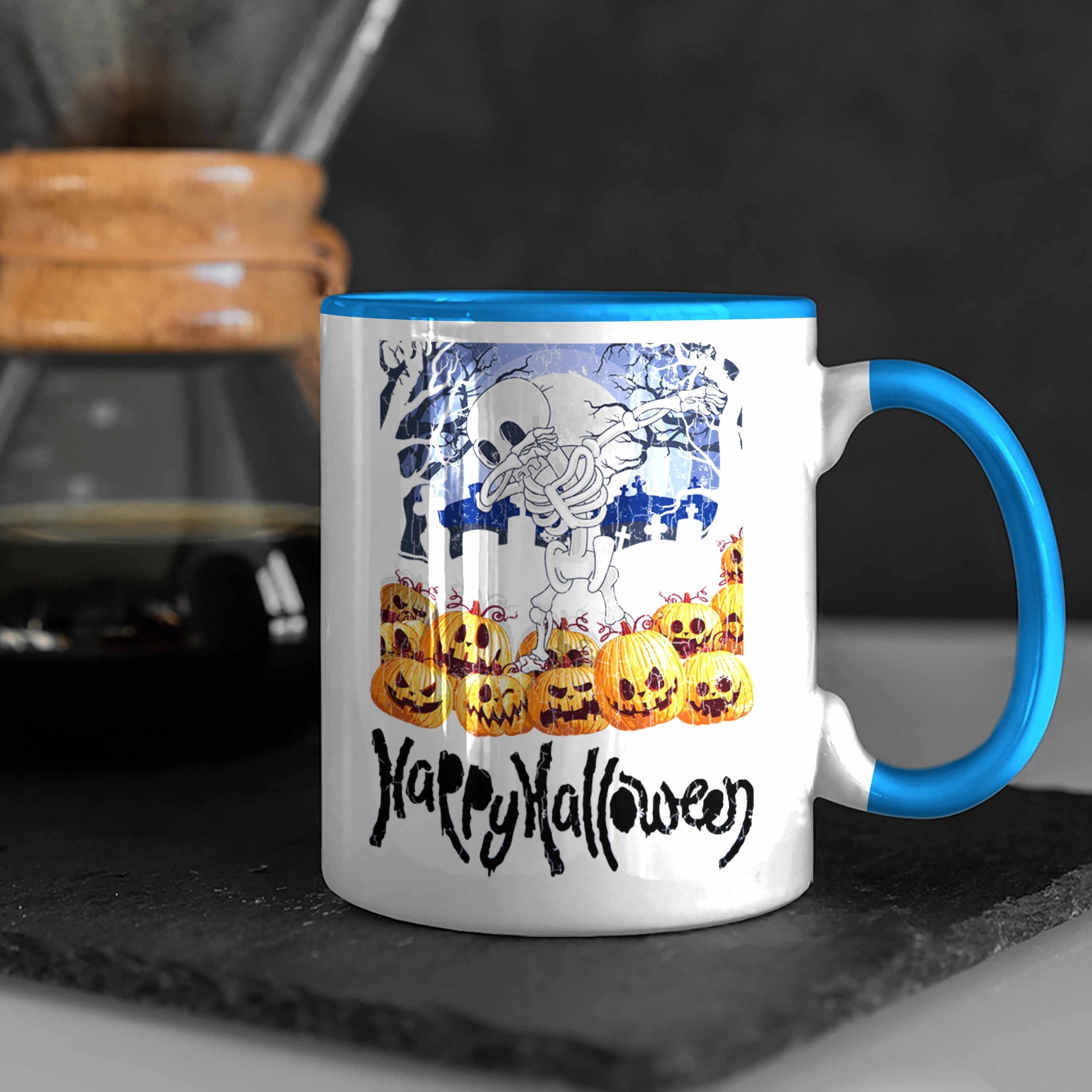 Skelet Blau Halloween Trendation Becher Tasse Dekoration Kürbis Tasse Dabbing