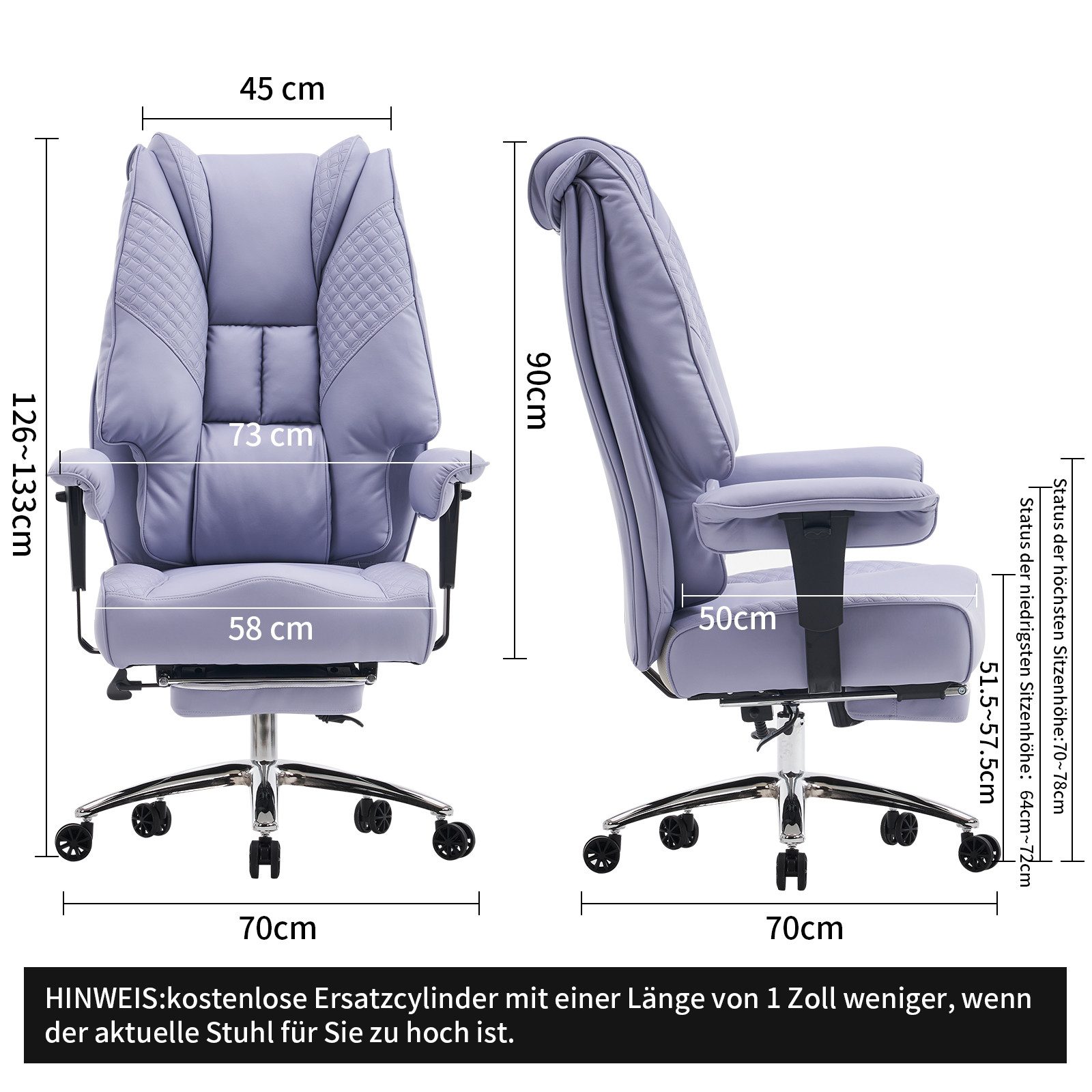 EFOMAO Bürostuhl Ergonomisch, Extra Breit & Stabil bis 180kg, Computerstuhl günstig online kaufen