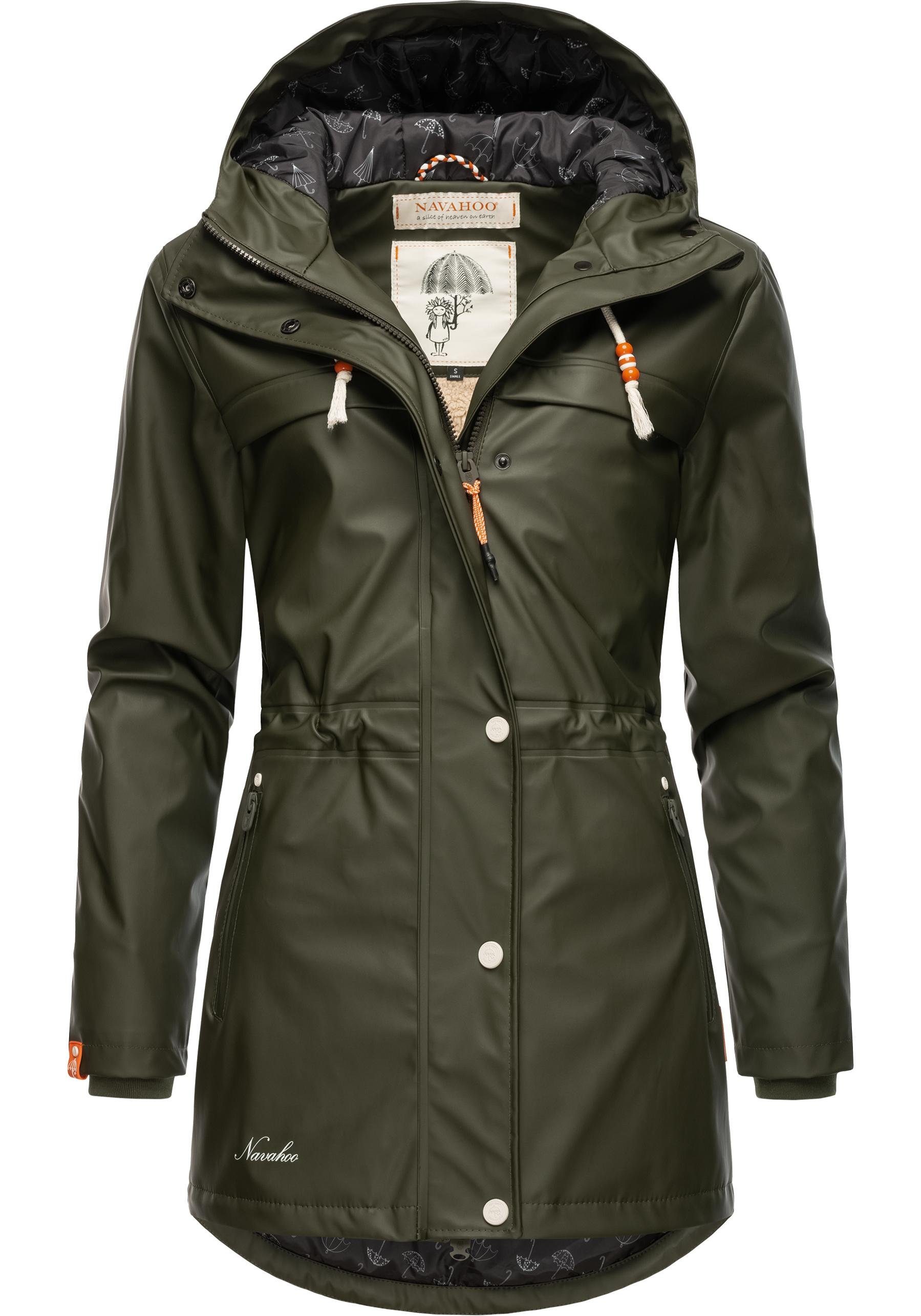 Damen Regenparka Regenmantel Navahoo Rainy Outdoor olivgrün modischer Forest