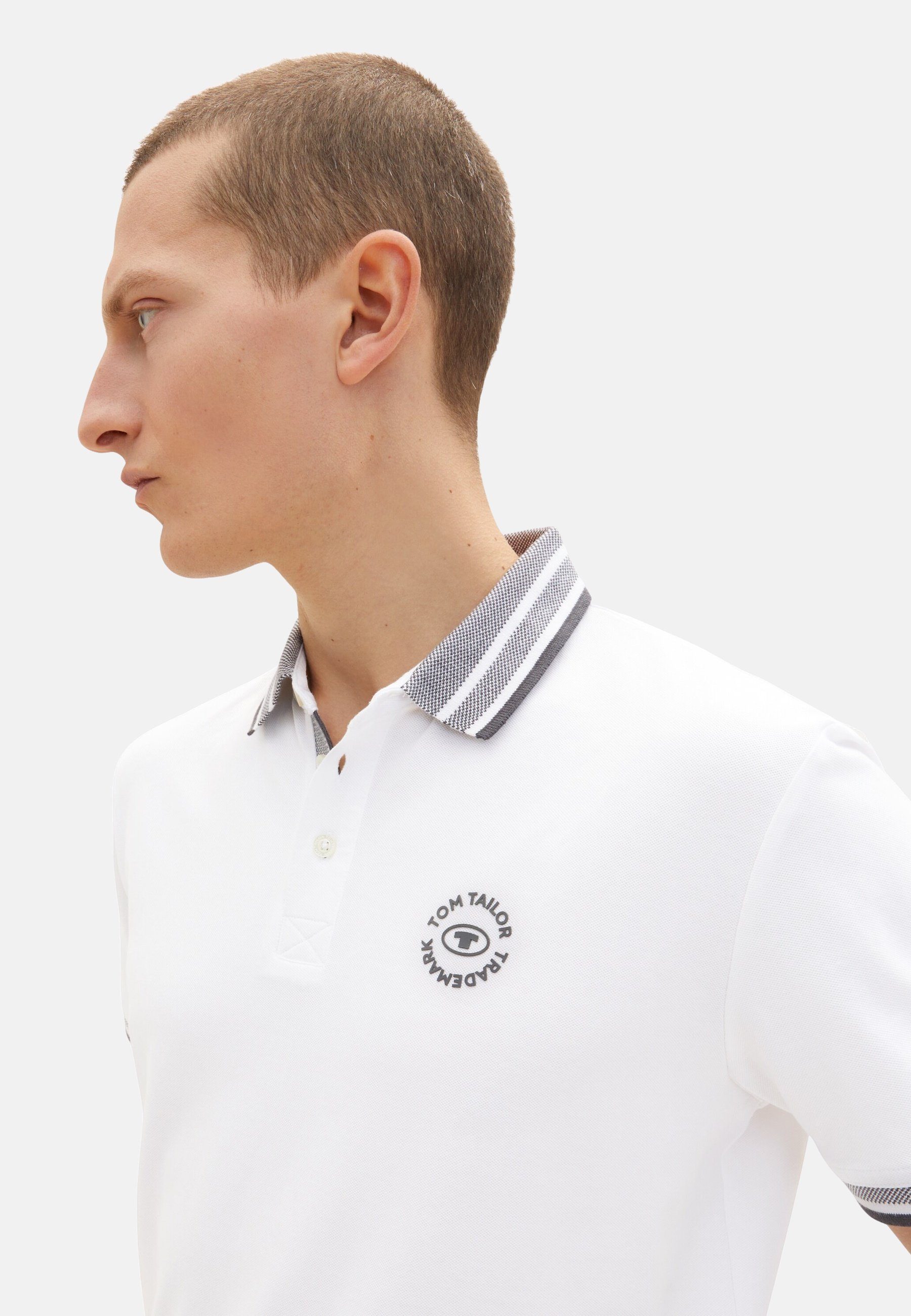 TAILOR mit Kurzarmshirt weiß Basic Poloshirt Poloshirt TOM Polo (1-tlg)