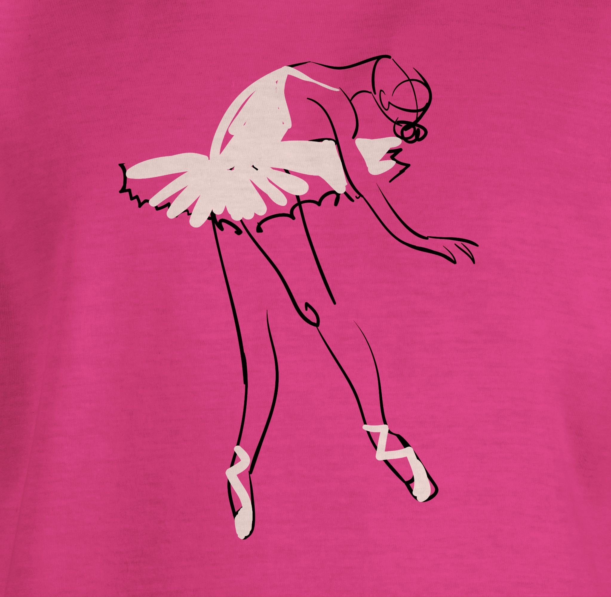 Kleidung Sport 1 Balletttänzerin Ballerina Shirtracer Fuchsia Kinder T-Shirt