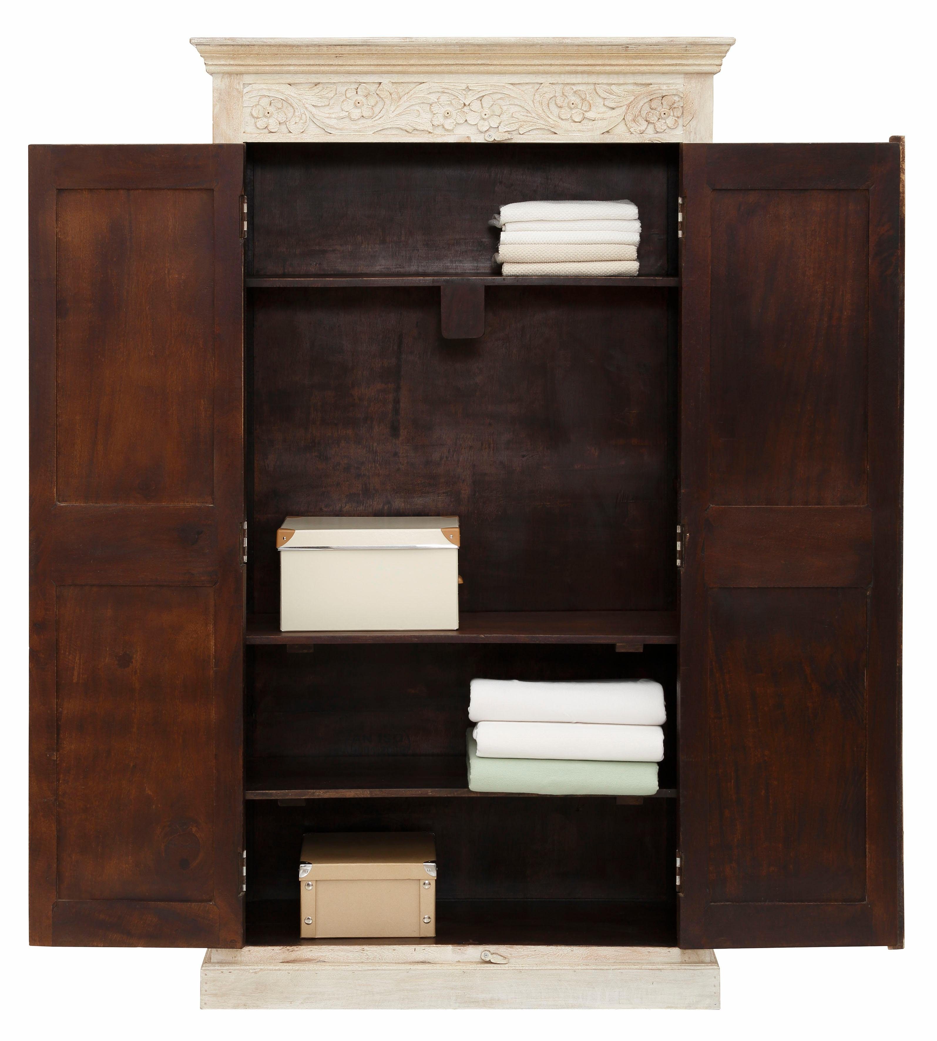 OTTO home Garderobenschrank Devdan mit dekorativen Fräsungen oben, Breite 100 cm, viel Stauraum