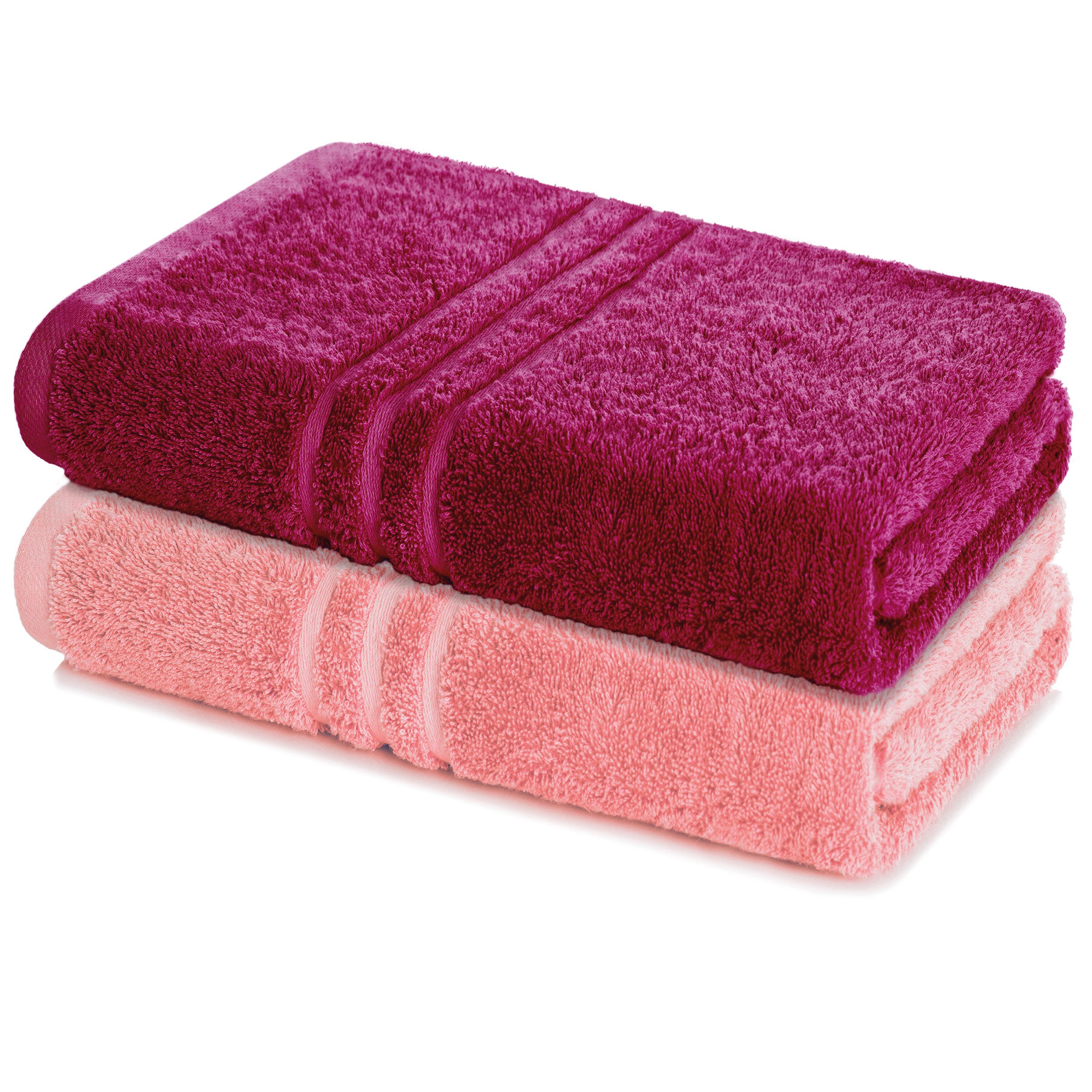 Lavea Badetuch Elena 2er Set Badetücher 100x150 cm, Duschtuch, 500 g/m² Frottier, weich & saugstark, pflegeleicht