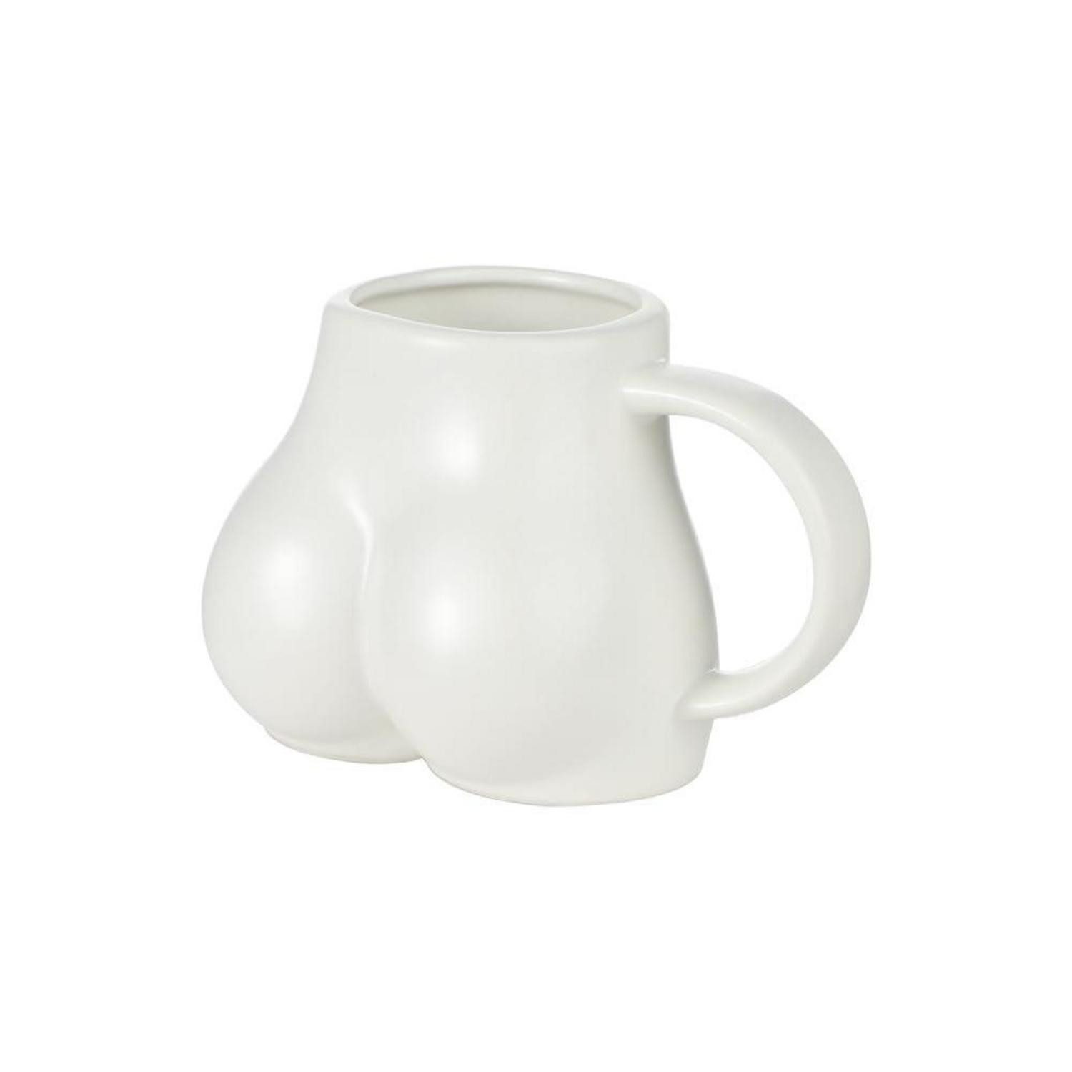 LuxusKollektion Tasse Kaffeetasse Hintern Form Weiß 400ml, Keramik