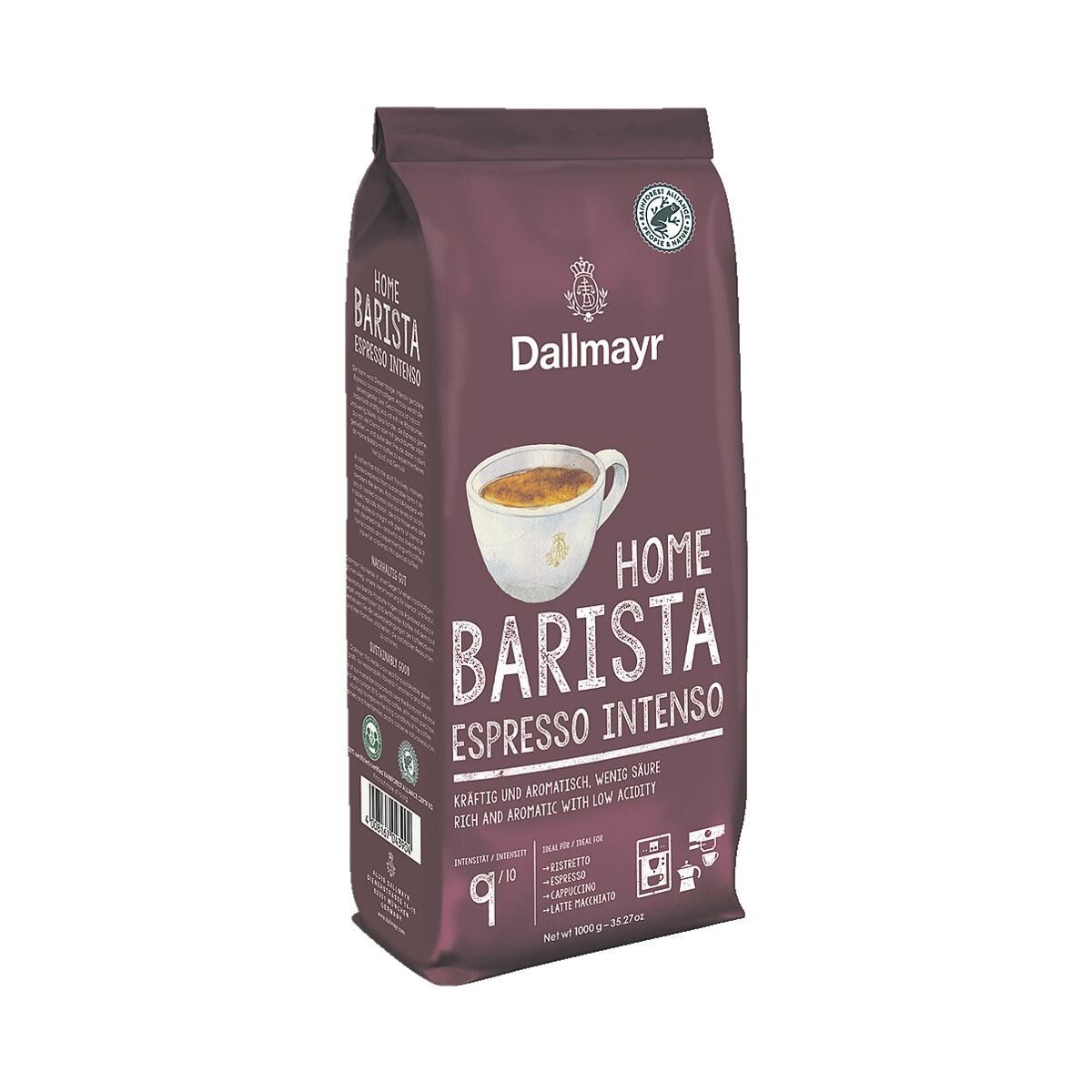 DALLMAYR Kaffee Home Barista Espresso Intenso, 1000 g, ganze Bohnen
