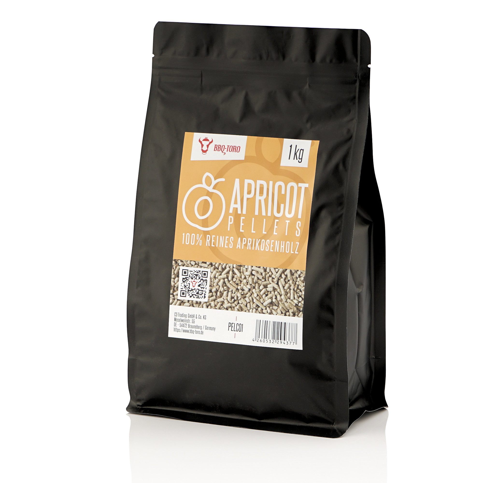 BBQ-Toro Holzpellets Apricot Pellets aus 100% Aprikosenholz, 1 kg, Ofenholz für Grill, 1.00 kg