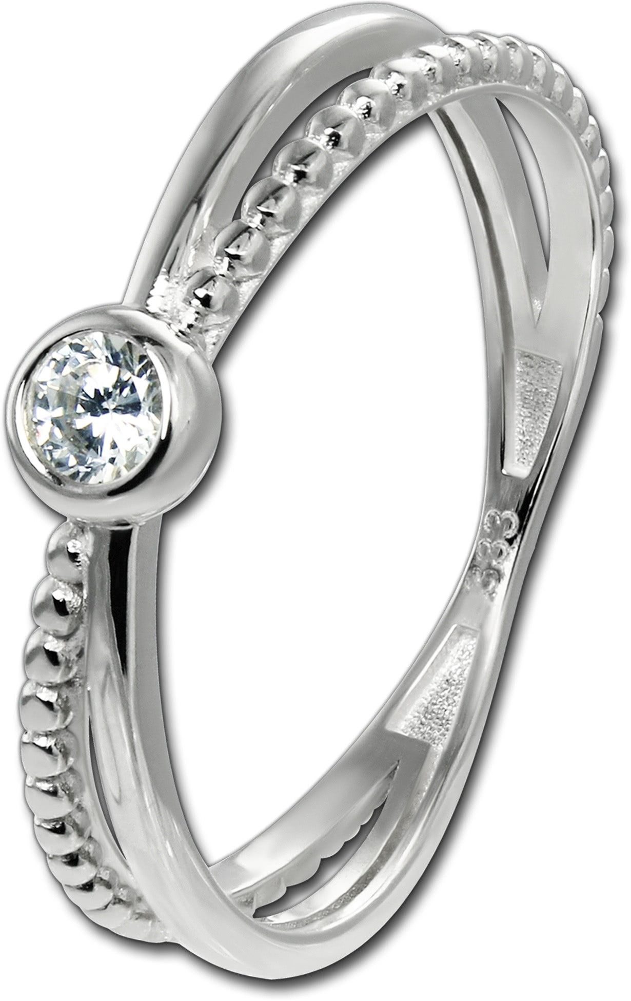 GoldDream Goldring GoldDream Gold Ring Crossed Gr.60, Fingerring 333 Weißgold - 8 Karat Crossed Damen Ringschmuck