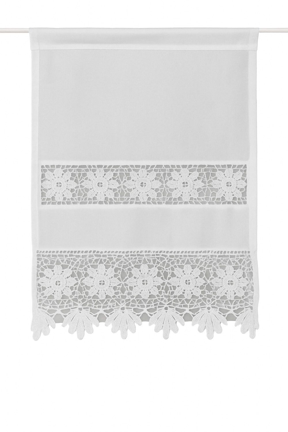 HOSSNER - ART OF HOME DECO Scheibengardine 45x60 cm (1 St), blickdicht, Baumwollmischung, Vintage, Romantische Stickerei
