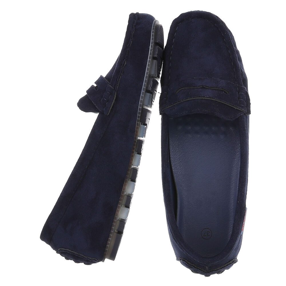 Ital-Design Mokassinschuh mit Komfort und eleganter Mokassin-Optik Slipper (91261017) Flach Mokassins in Dunkelblau