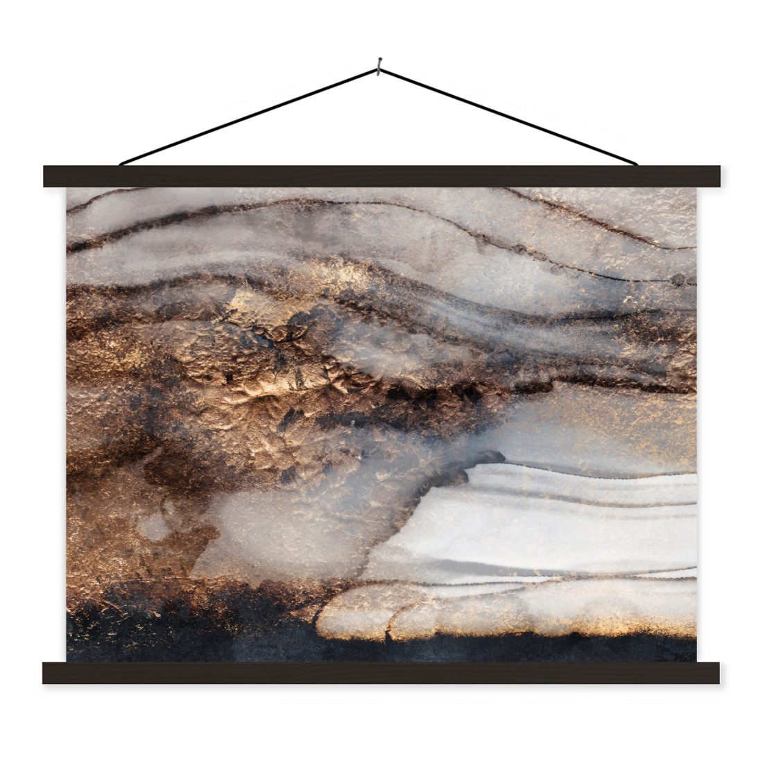 Poster Sturm - Gold - Abstrakt