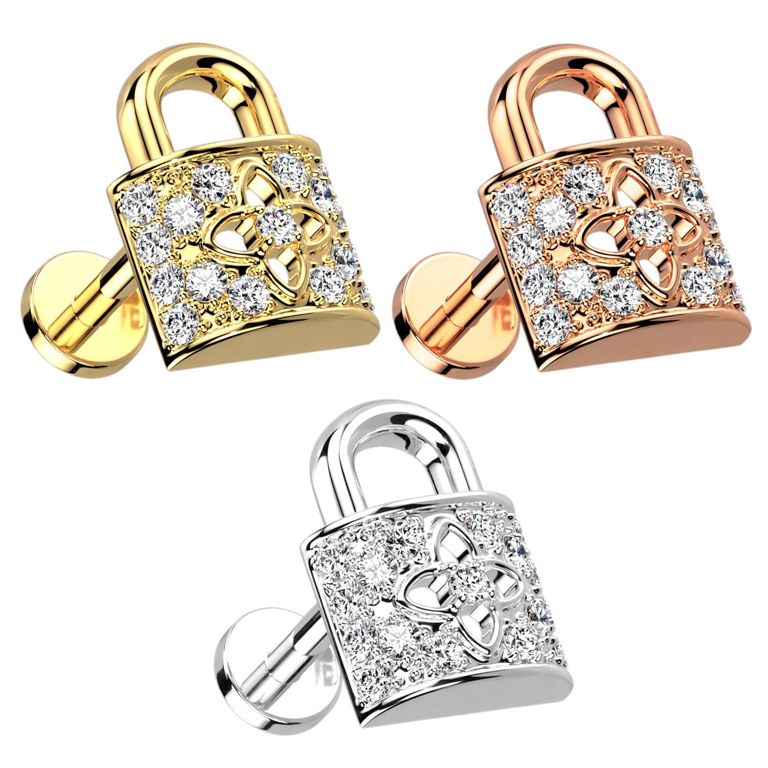 Taffstyle Piercing-Set Tragus Knorpel Helix Piercing Stecker Kristall Schlo günstig online kaufen