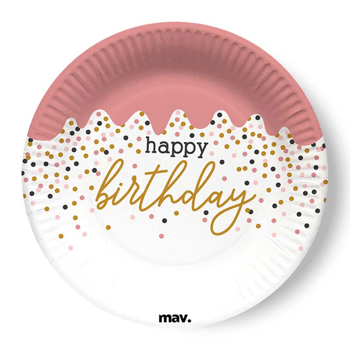 Grabo Pappteller Pappteller 'HB Rose Confetti', Ø18cm/8Stk.