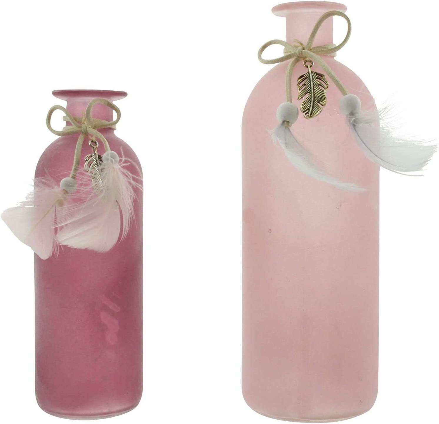 Dekoleidenschaft Tischvase aus Glas in rosa günstig online kaufen