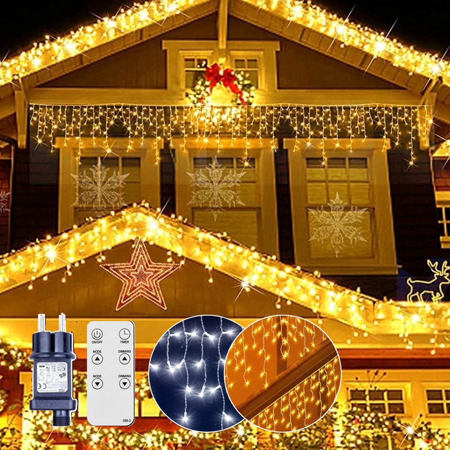 XERSEK LED-Streifen Eisregenvorhang Eisregen LED Lichtervorhang günstig online kaufen