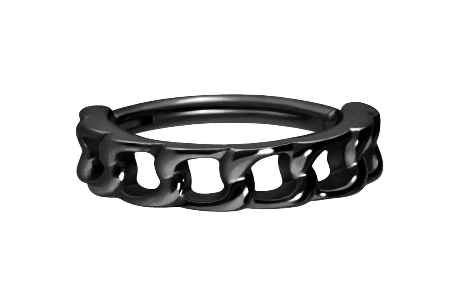 Piercing-Set Chirurgenstahl Segmentring Clicker PANZERKETTEN-DESIGN