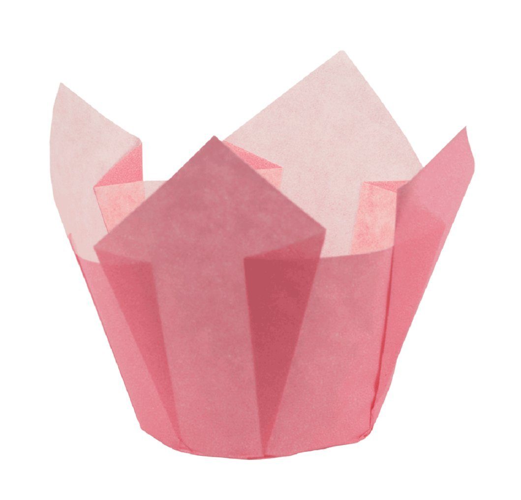 Demmler Muffinform Muffin-Tulip-Wraps rosa - 24 Stück -, zum stilvollen Anrichten von Muffins und Cupcakes - Made in Germany