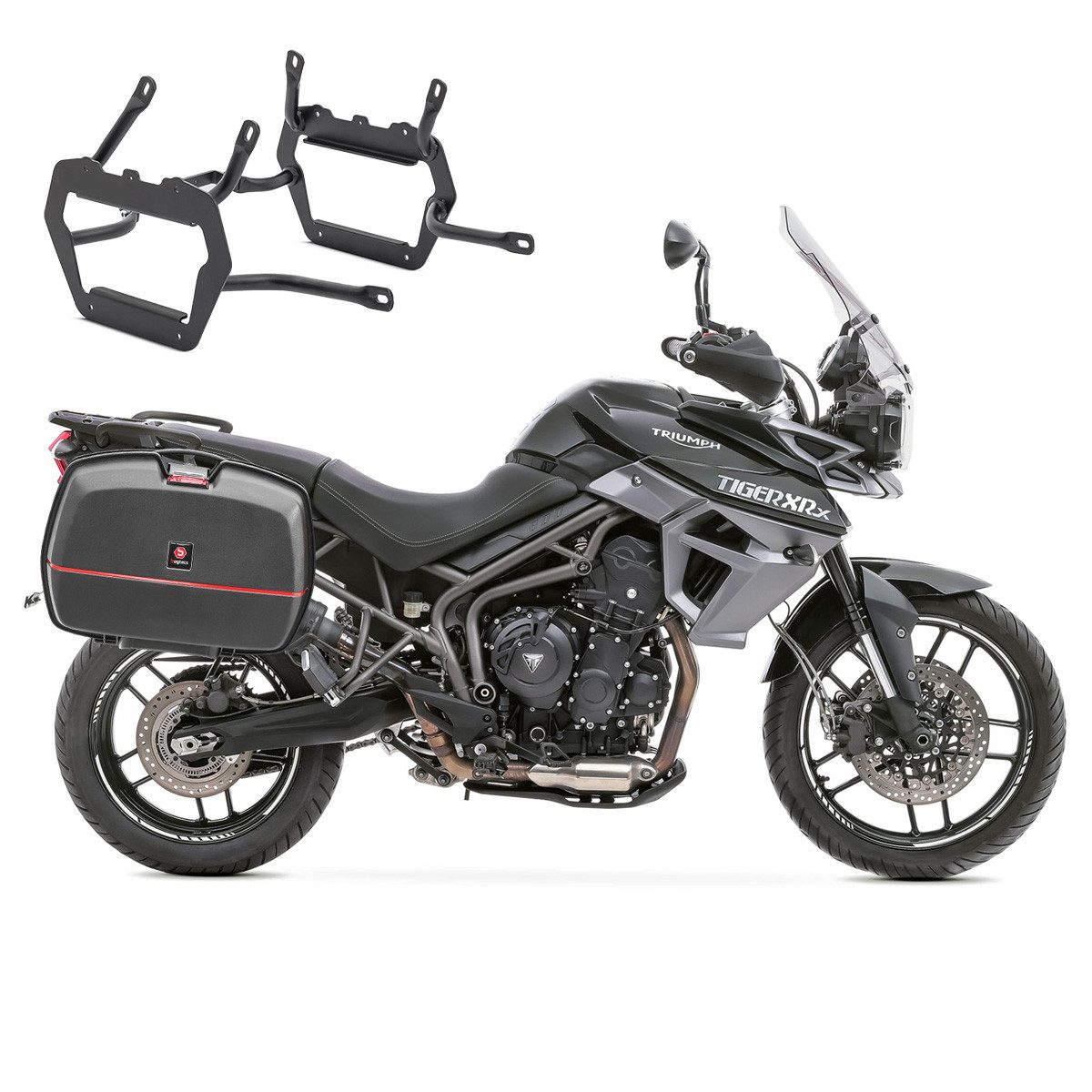 Bagtecs Kofferset Seitenkoffer + Kofferträger passend für Triumph Tiger 800 / XC / XR 11