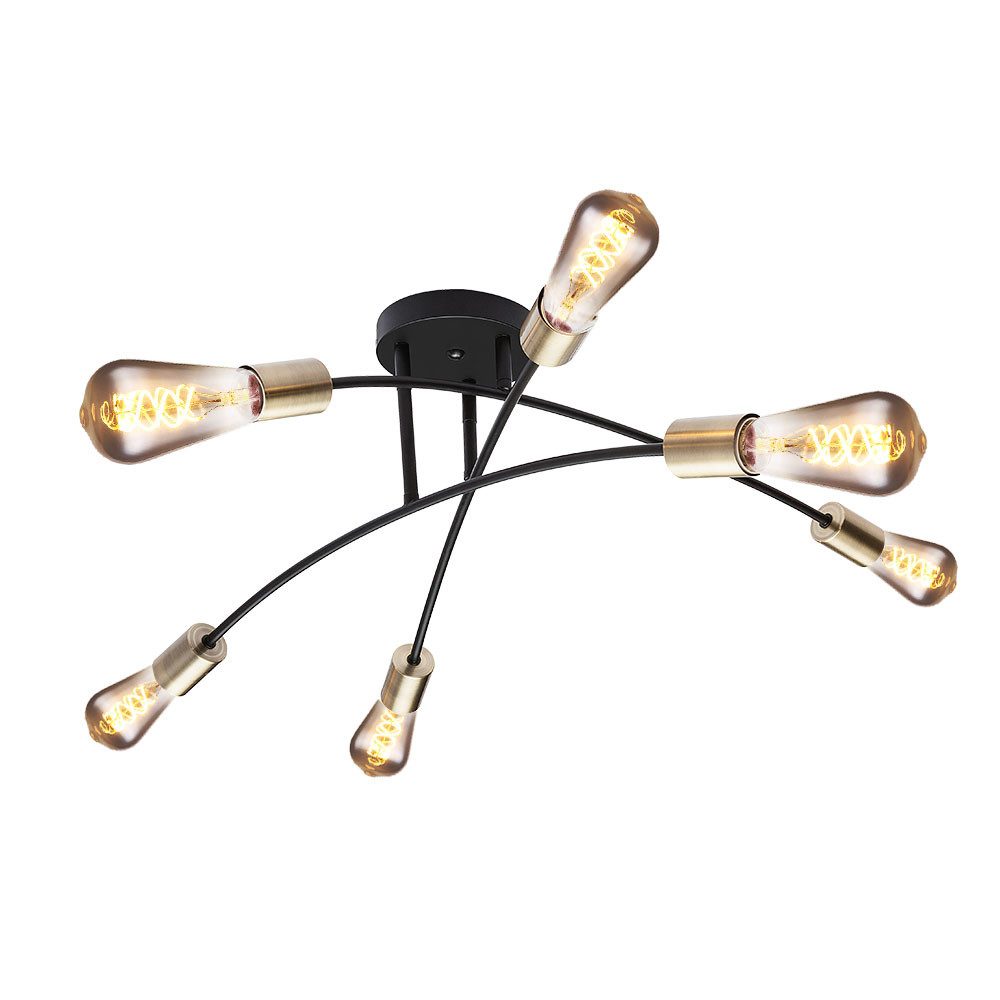 etc-shop Deckenleuchte, Leuchtmittel nicht inklusive, Design Decken Lampe Wohn Ess Zimmer Beleuchtung Messing antik Leuchte