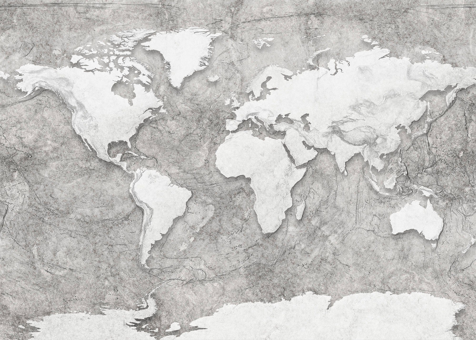 Komar Vliestapete Digitaldruck Vlies - World Relief - Größe 350 x 250 cm, glatt, bedruckt, Wohnzimmer, Schlafzimmer