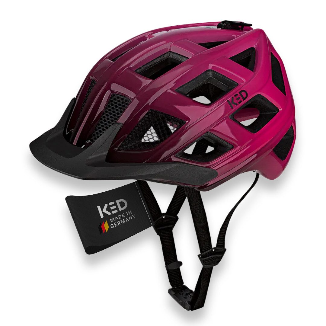 KED Mountainbikehelm Crom Fahrradhelm, Mit LED Rücklicht, FIDLOCK Verschluss, Insektenschutznetz