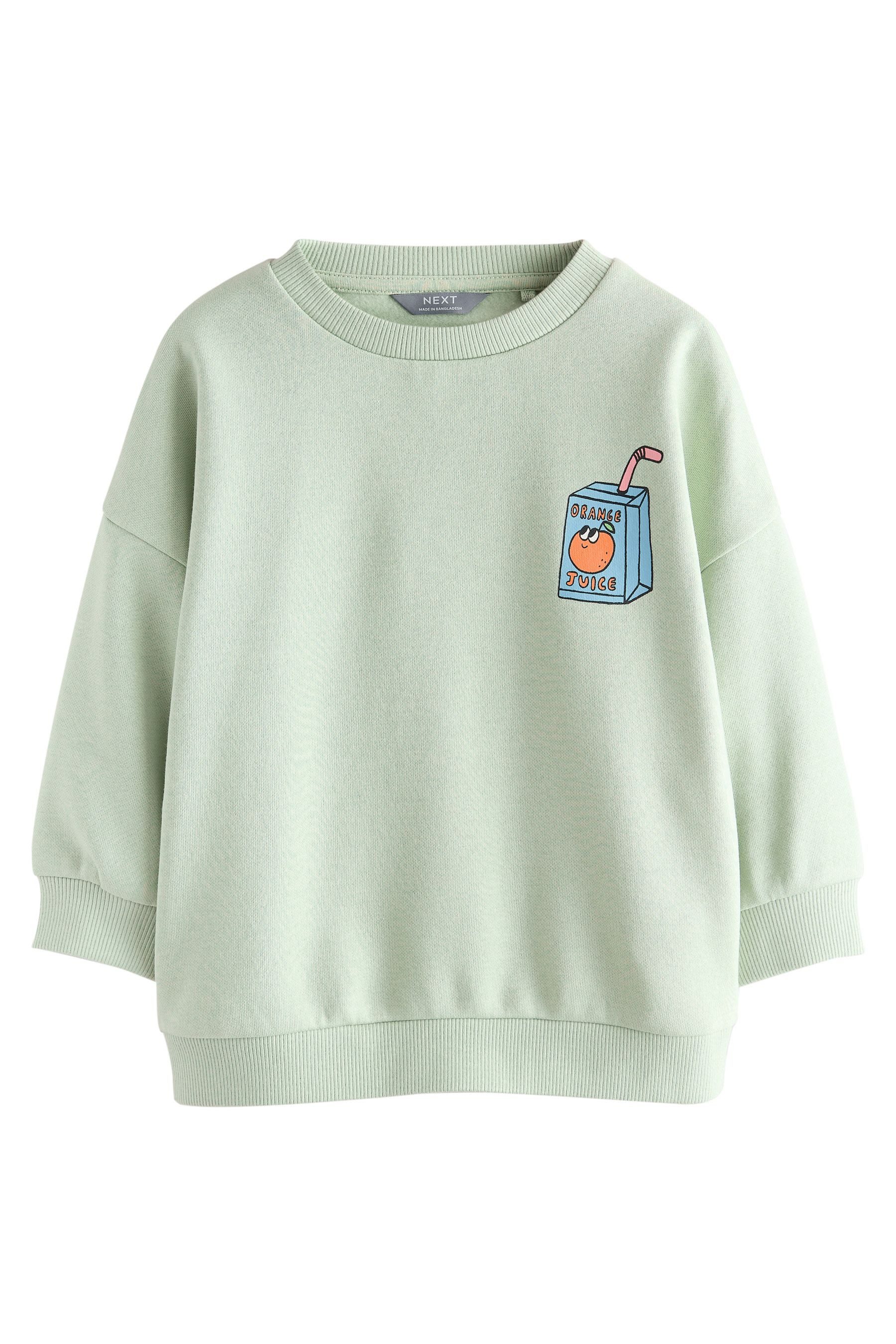 Sweater Sweatshirt mit Rundhalsausschnitt und Print