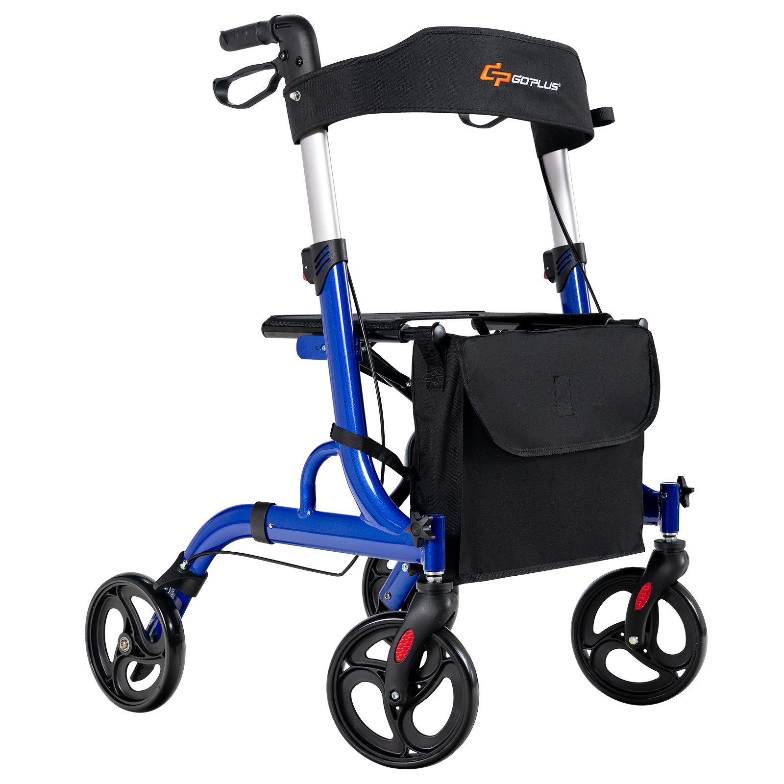 COSTWAY Rollator mit Sitz & höhenverstellbaren Griffen, bis 150kg, faltbar