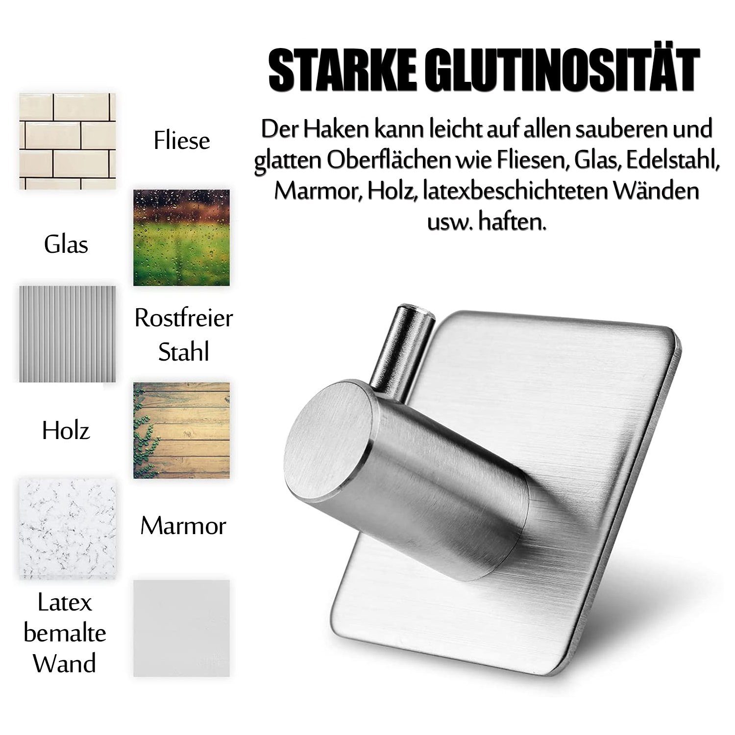 zggzerg Handtuchhaken 4 Stück Handtuchhalter Wandhaken Selbstklebend aus Ed günstig online kaufen