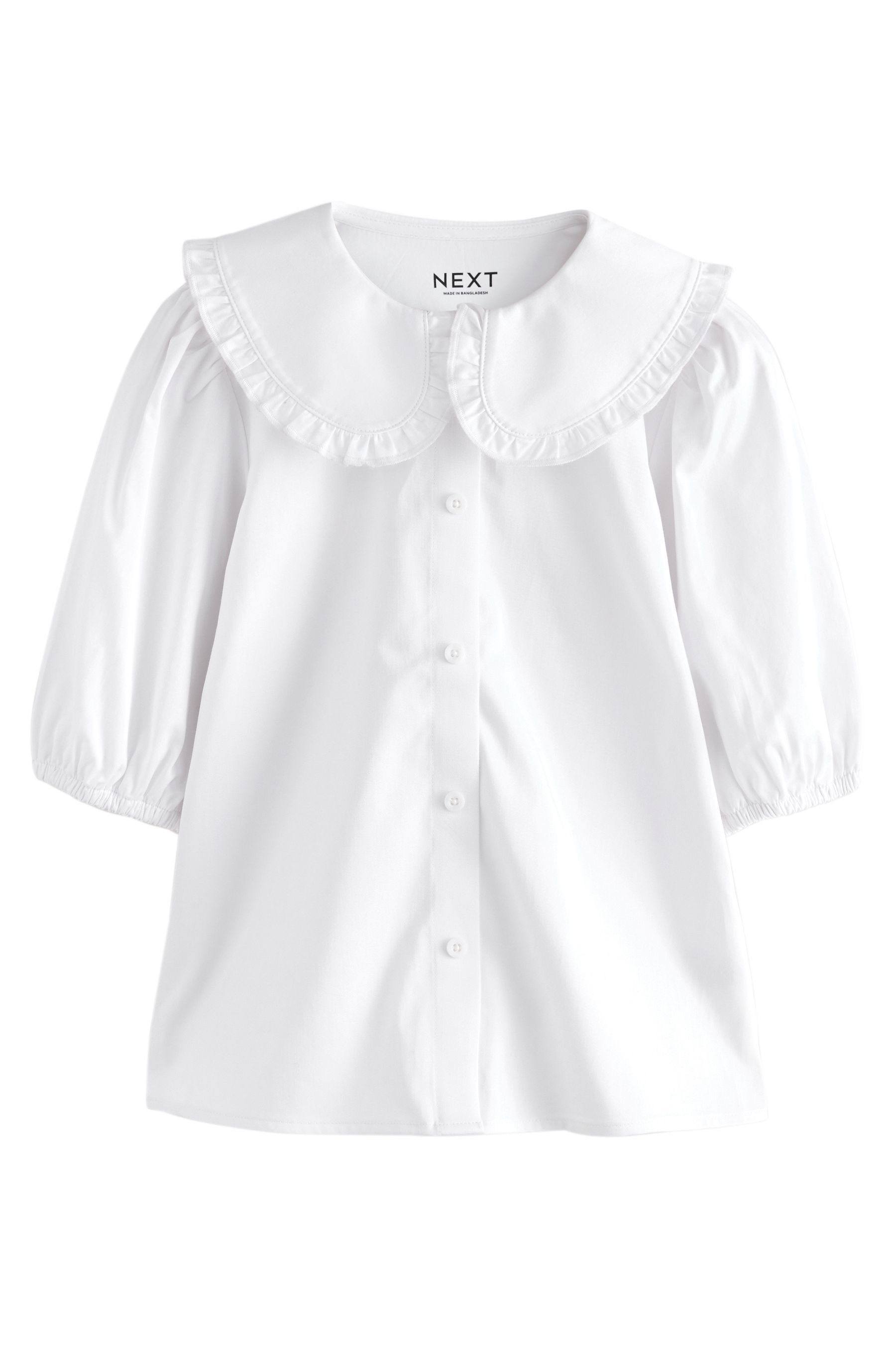Rüschenbluse Bluse mit Rüschenkragen, Klettverschluss