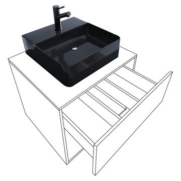 VCM Waschtisch 3-tlg Waschtisch Badmöbel Lendas 60 cm M Schublade