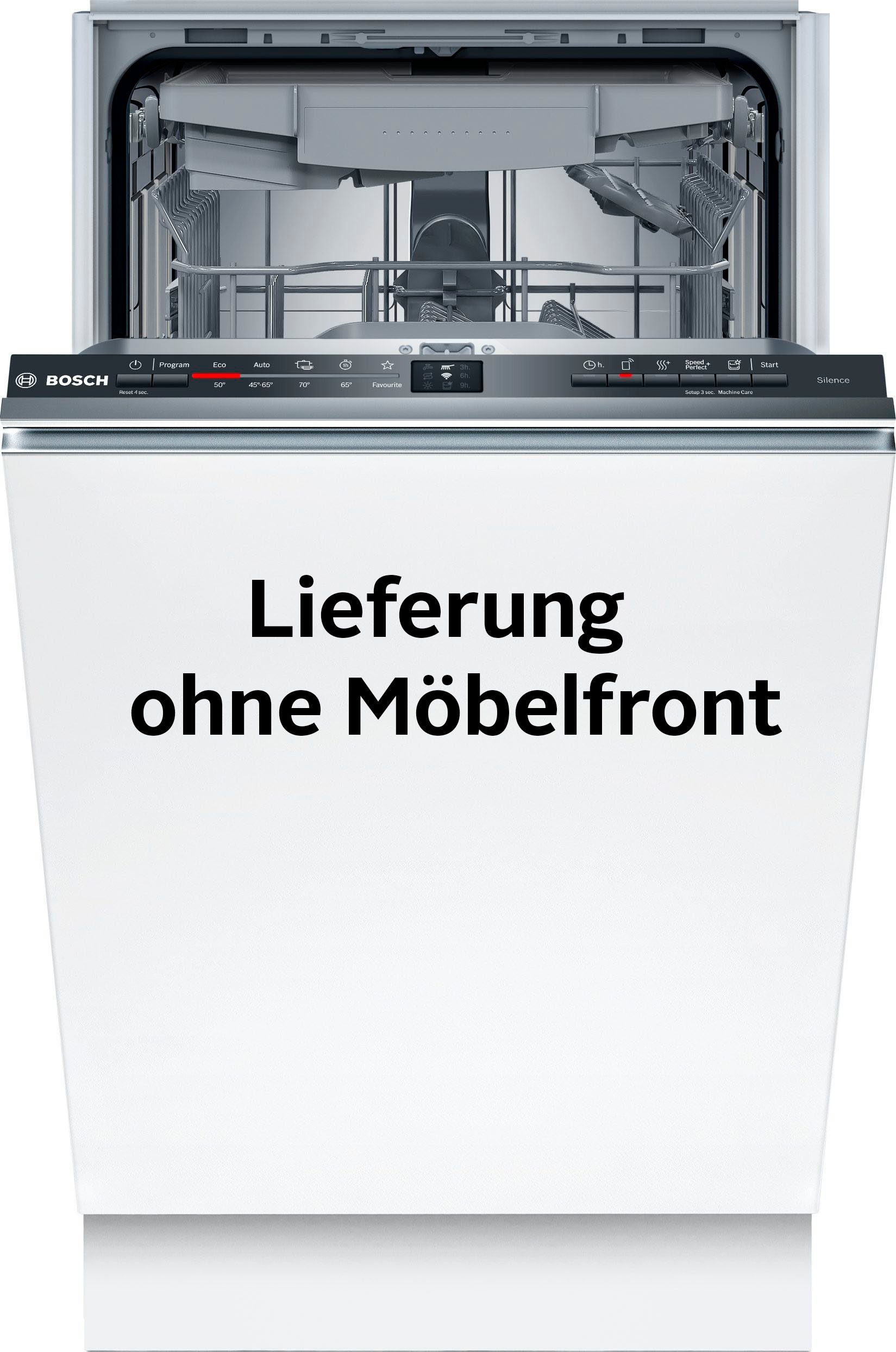 BOSCH vollintegrierbarer Geschirrspüler Serie 2 SPV2HMX42E, 10 Maßgedecke, Info Light- Erlischt am Ende des Spülvorgangs, 2 Sprüharme im Oberkorb