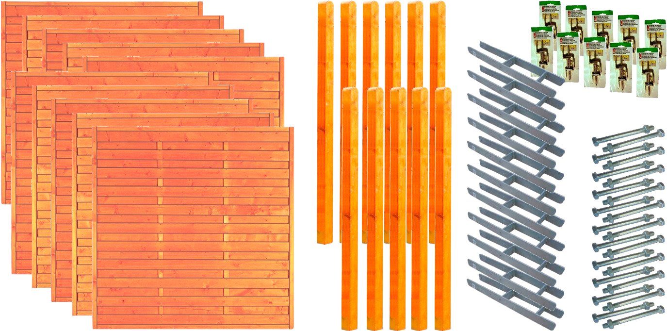 Tetzner & Jentzsch Dichtzaun San Diego 8, (Set), 10 Elemente, LxH: 1899x180 cm