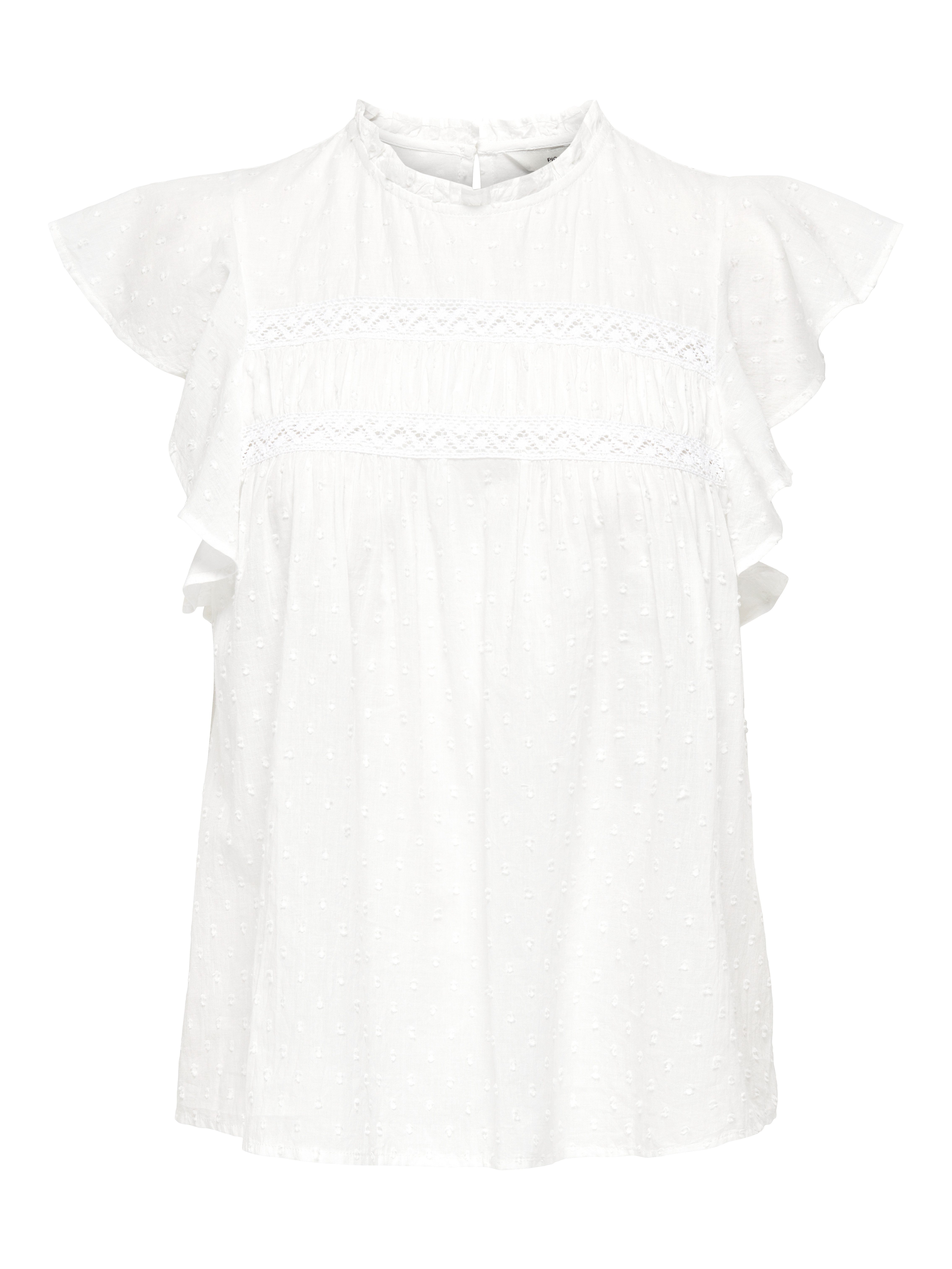 ONLY Rüschentop ONLKATTI S/S DOBBY TOP WVN NOOS Baumwolle, regular fit – Bild 5 von 5