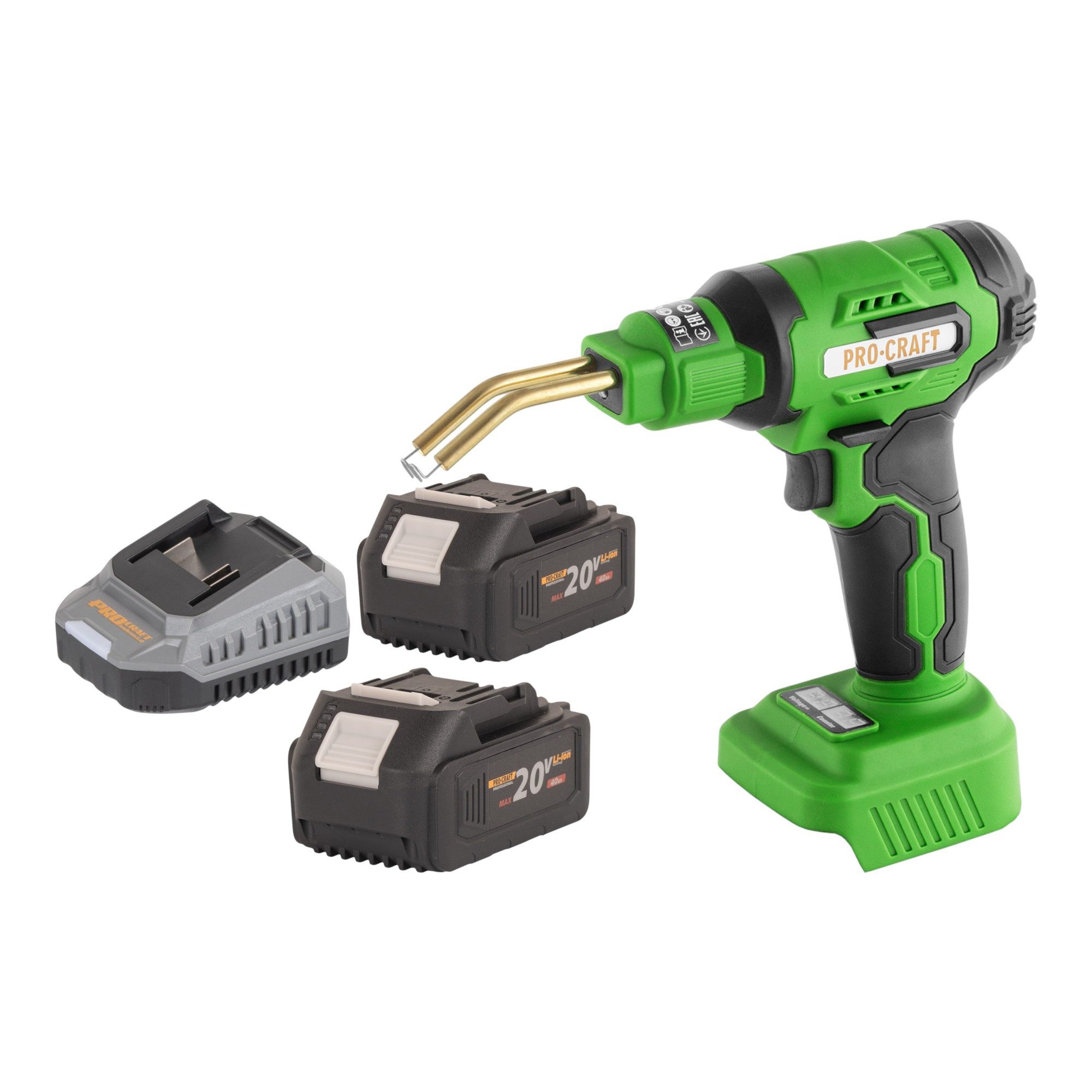 PRO CRAFT Elektroschweißgerät CS40-bb Schweißgerät 20 V 600 °C + 2x Akku 4,0Ah + Lader + Koffer