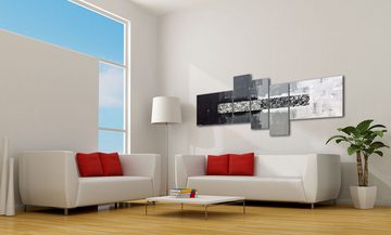 WandbilderXXL XXL-Wandbild From Black To White 230 x 90 cm, Abstraktes Gemälde, handgemaltes Unikat
