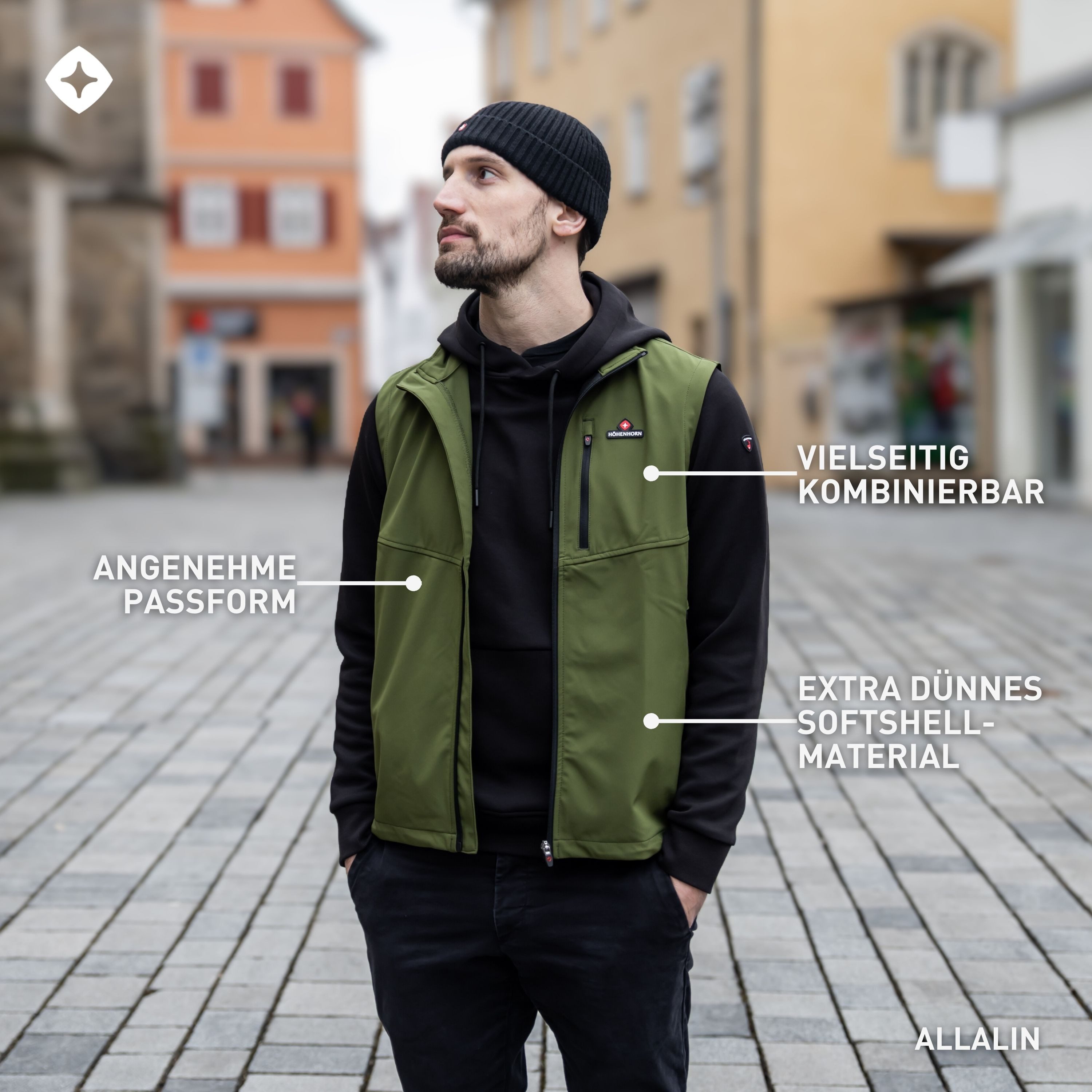 Höhenhorn Softshellweste Allalin Herren Weste Softshell Outdoor Softshellweste