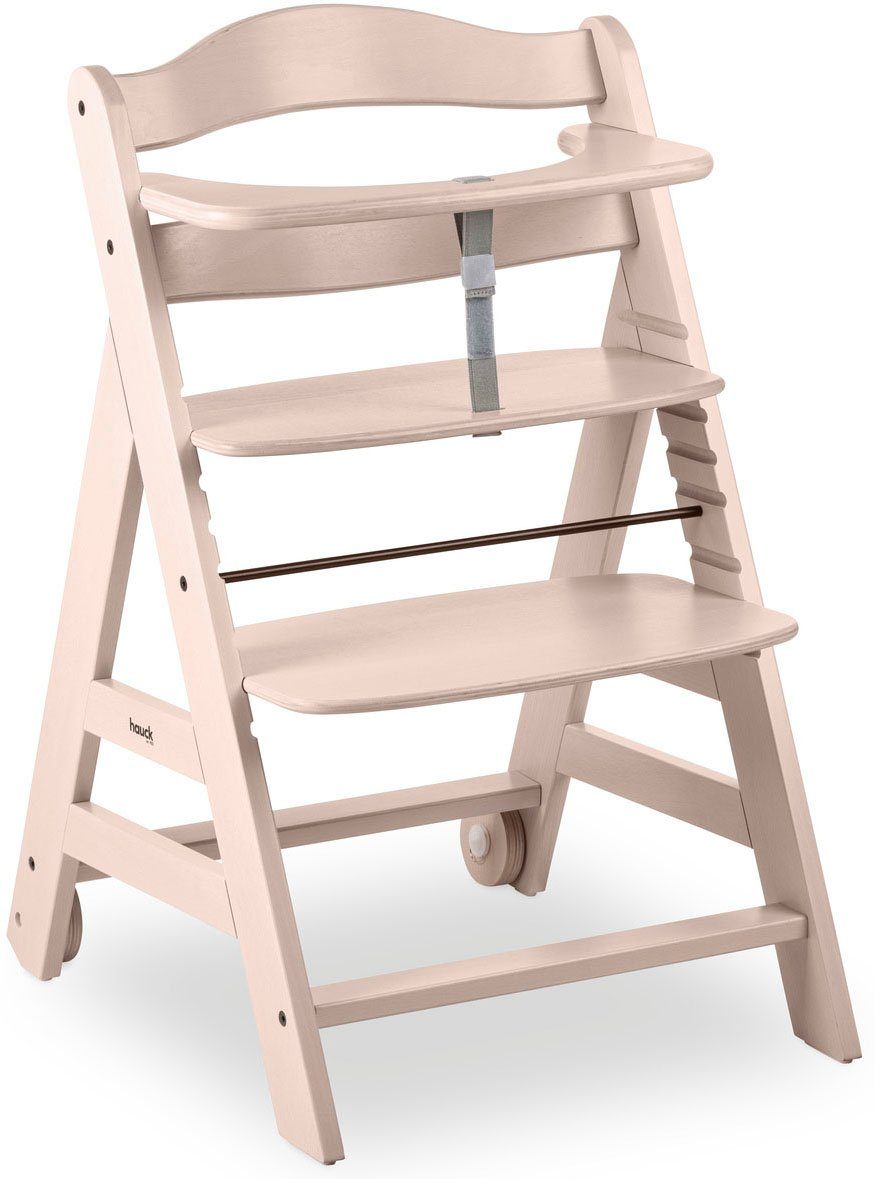 Hauck Hochstuhl Beta+, mit Holzrädern