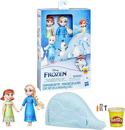 Hasbro Anziehpuppe »Disney Die Eiskönigin, Spaß im Schnee mit Elsa & Anna«, mit Play-Doh Glitzerknete