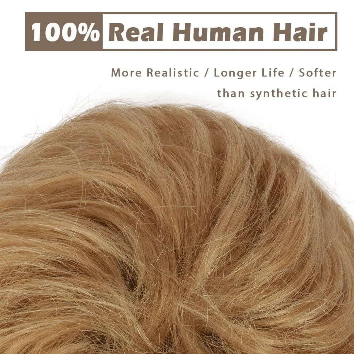 LuxusKollektion Haargummi 100% Echthaar Haargummi Hochsteckfrisur blond