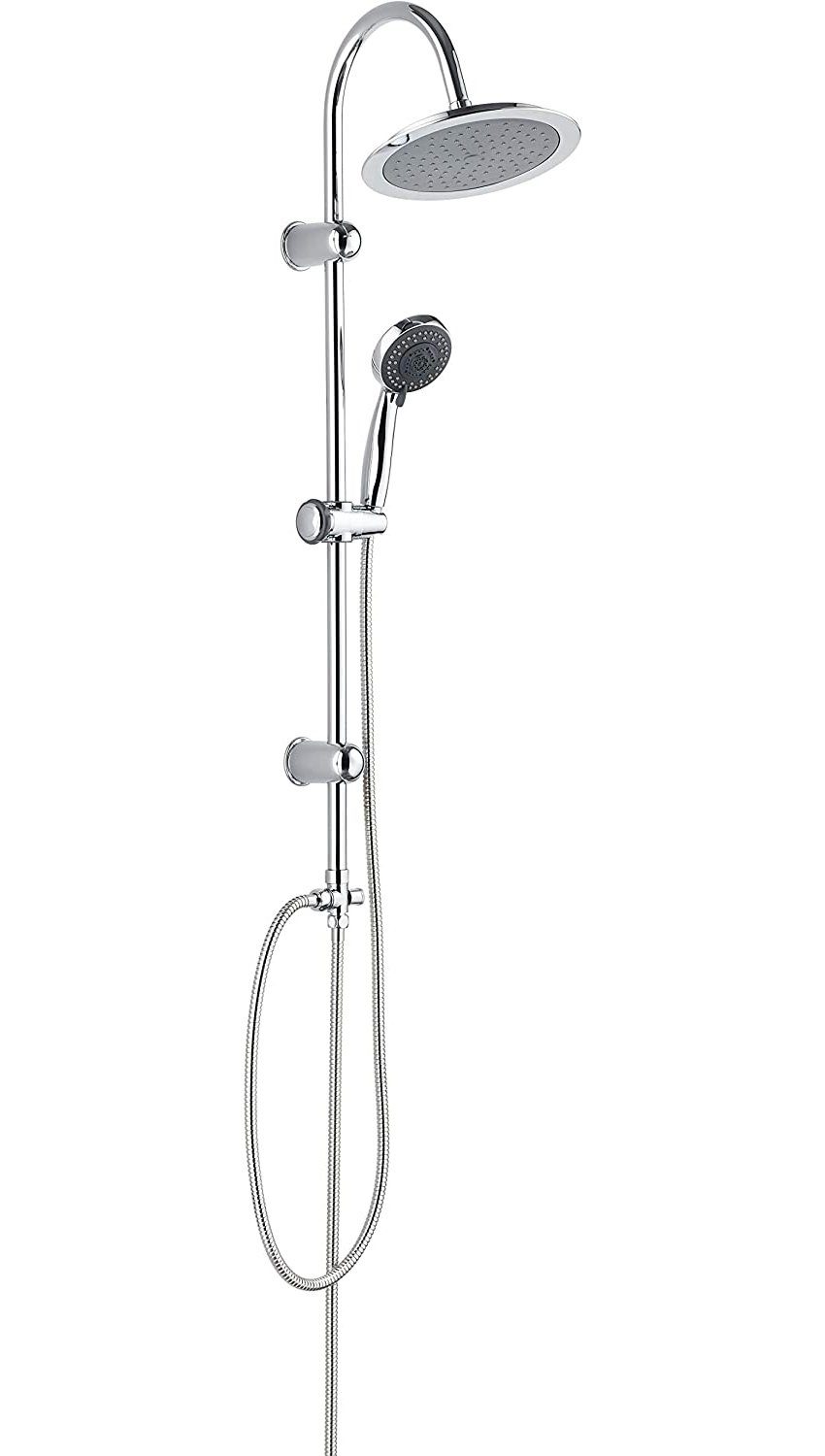 Eyckhaus bath & relaxing Duschsystem AMRUM, 5 Strahlart(en), Überkopfbrauseset Duschsäule Chrom Handbrause und ABS Kopfbrause 57150