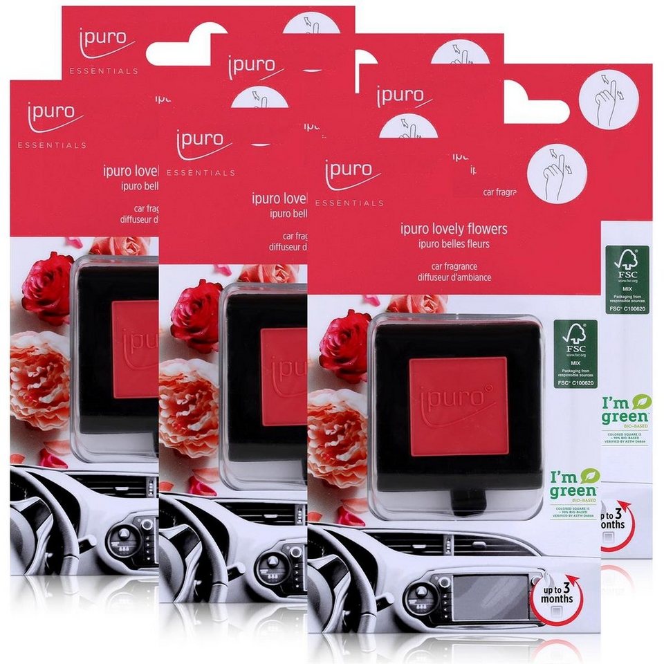 IPURO Raumduft Ipuro Essentials Car Line Autoduft lovely flowers -  Dufterlebnis (6er