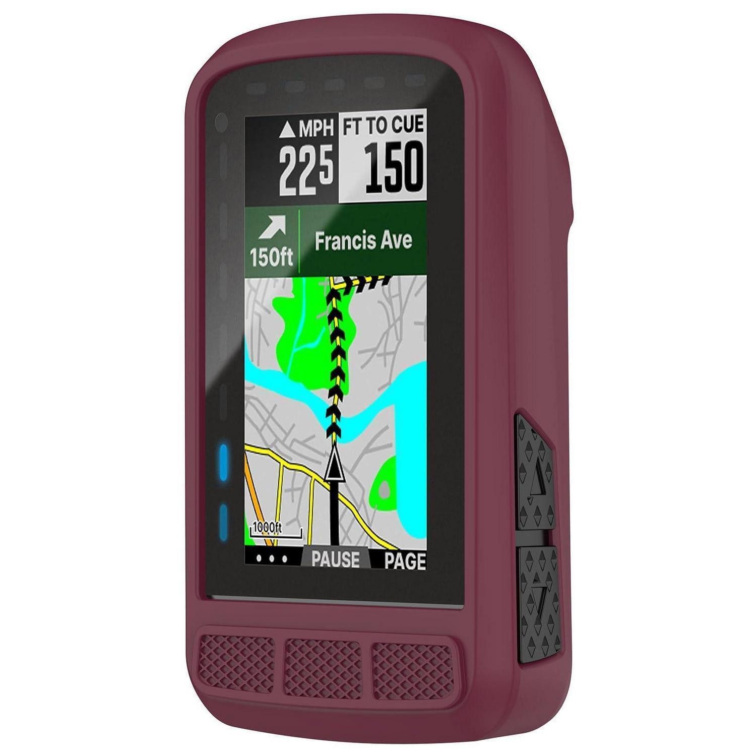 LuxusKollektion Bumper Schutzhülle für Wahoo Elemnt Roam 2 - Dunkelrot
