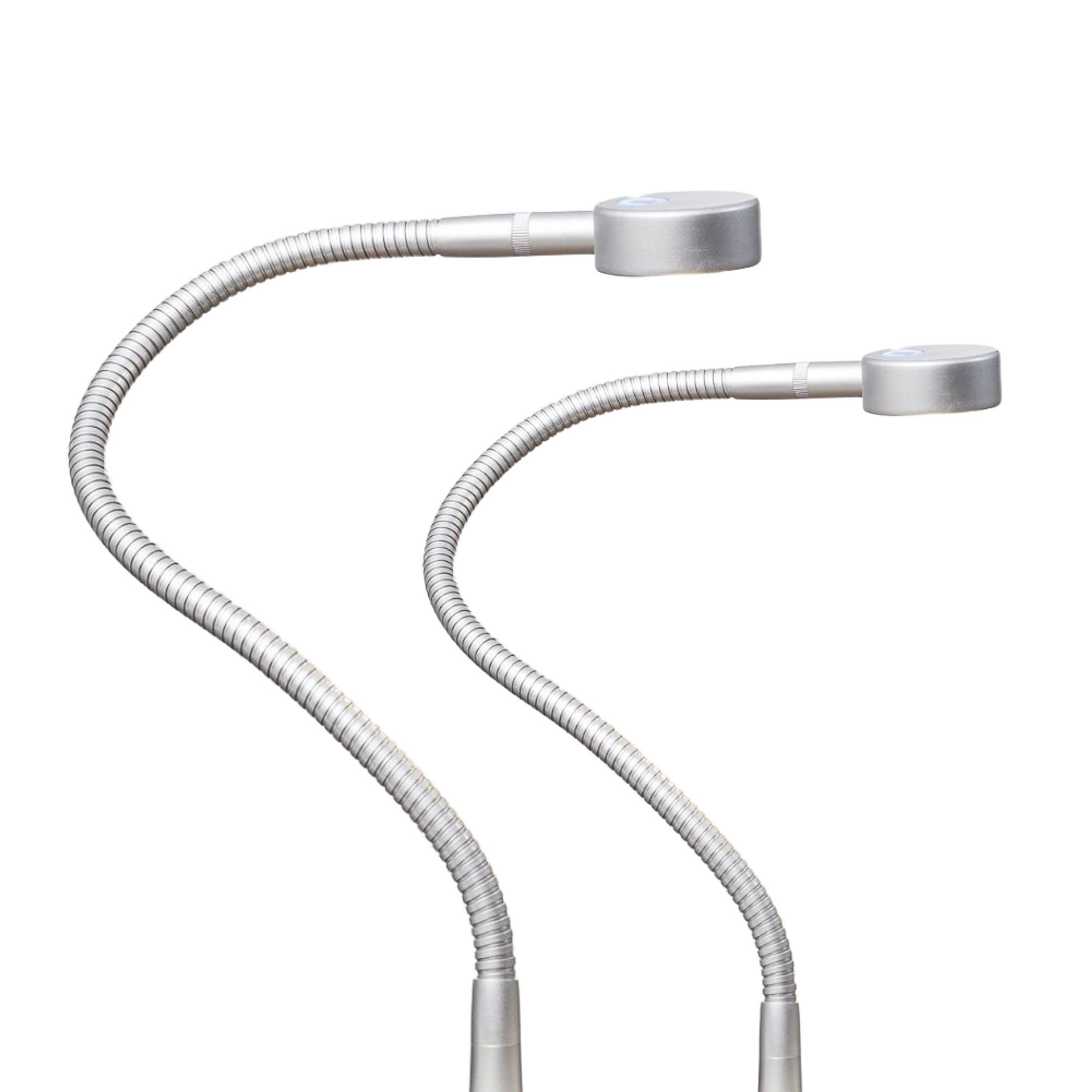 kalb Bettleuchte LED Leseleuchte Bettlampe Flexleuchte chrom silbergrau Touch Schalt, warmweiß
